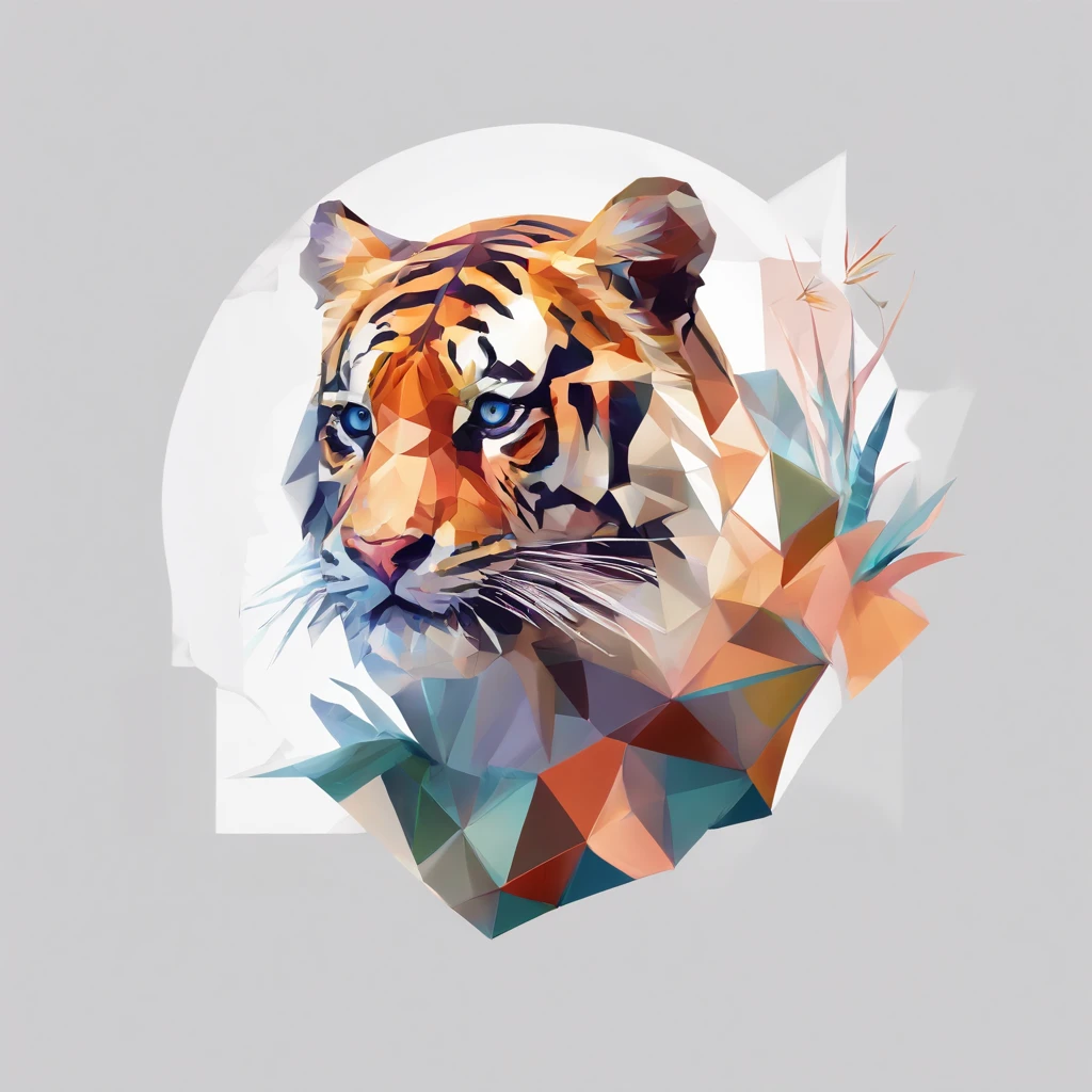 Perfect alignment, Cute little tiger wearing a jacket,crystal vases,Rose flower, Wearing sunglasses, cheerfulness, Standing position, Abstract beauty, Centered, Looking at the camera, Facing the camera, nearing perfection, Dynamic, Highly detailed, smooth, Sharp focus, 8K, high definition resolution, illustration, Art by Carne Griffiths and Wadim Kashin, White background