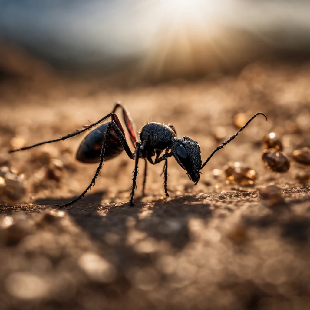 a crystal ant with great light