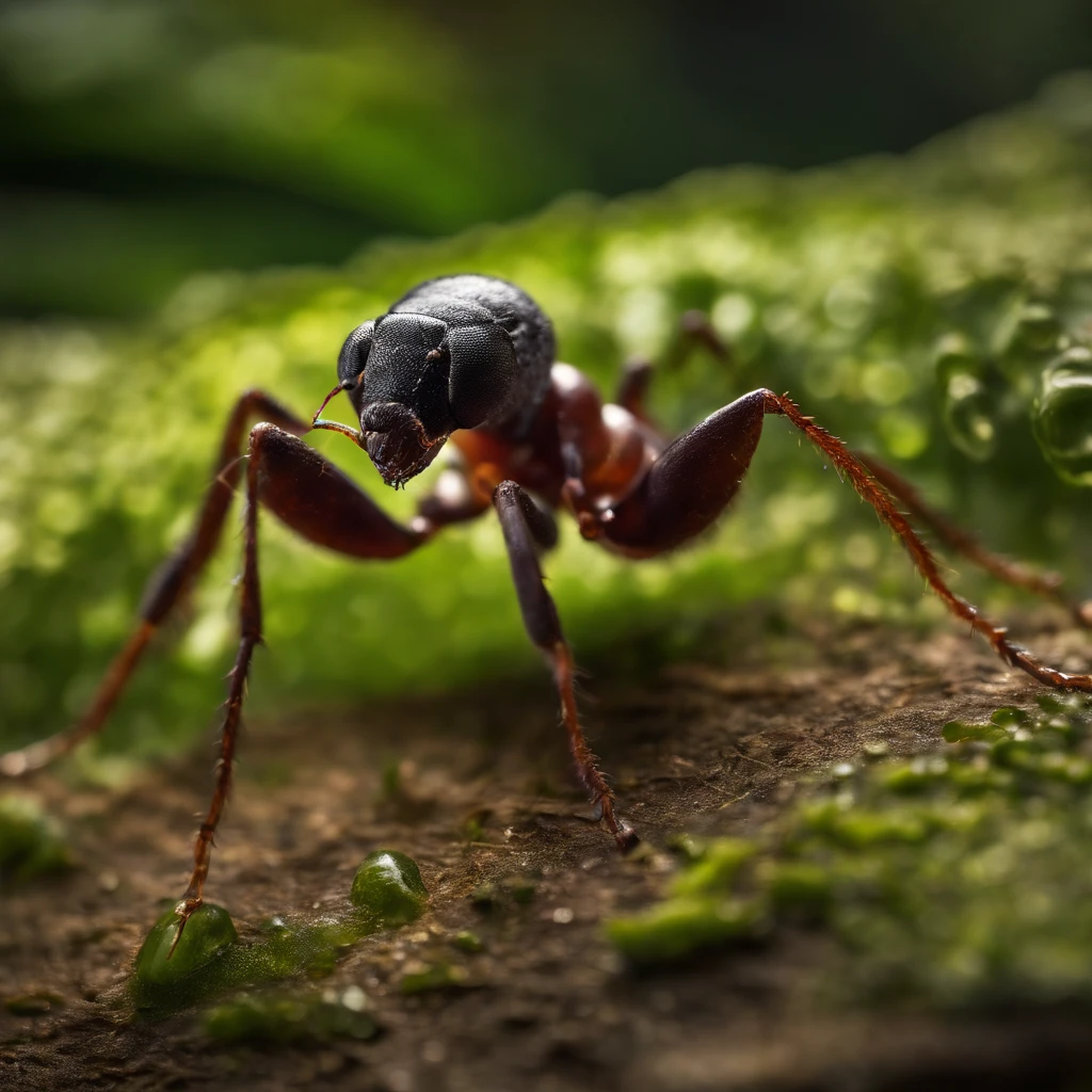 a crystal ant with great light