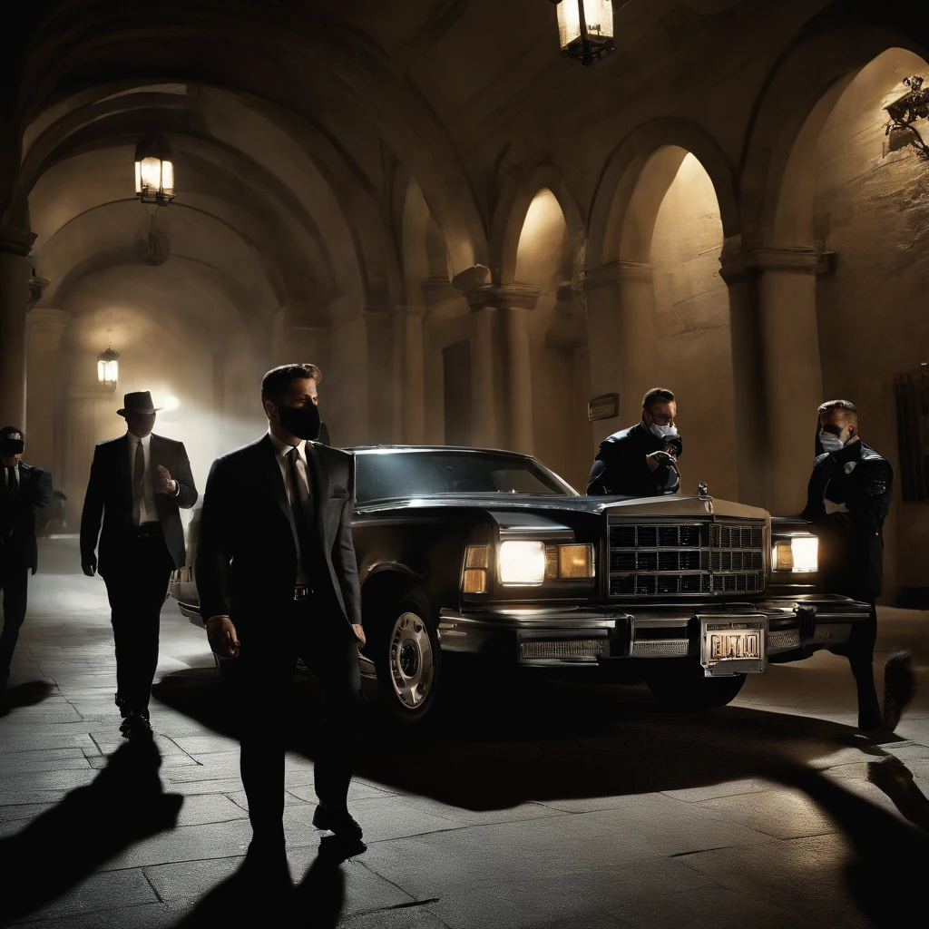 (bankrobbers),(counting money,dollar bills),(dark atmosphere,moody lighting),(masked,gun-toting),(intense,action-packed),(heist,crime),(criminals),(luxury background),(greedy),(thrilling),(suspenseful),(expensive suits),(stolen loot),(escaping),(getaway car),(hiding),(underground hideout),(vigilant police),(dramatic),(adrenaline rush),(high stakes),(cash stacks),(precise movements),(precious gemstones),(flashing sirens),(masks),(calculating),(meticulous planning),(unpredictable twists),(nervous tension),(clandestine operation),(masterminds),(sharp shooting),(escape route),(partner-in-crime),(vault),(tense moments),(explosions),(concept artists),(nighttime),(dynamic composition),(intertwined destiny),(synchronized movements),(bulletproof vests),(bluffing),(tactical),(immaculate timing),(loss of control),(rapid heartbeat),(intense gaze),(silent coordination),(vault cracking),(precise timing),(standoff),(heist crew),(execution),(cat-and-mouse chase),(double-cross),(high-powered weapons),(unforeseen obstacles),(shadowy figures),(high-security),(fierce determination),(fancy getaway vehicles),(elusive),(reliable informants),(bank employees),(secure locks),(swift actions),(precious time),(nail-biting suspense),(coordinated efforts),(successful escape),(ruthless criminals),(heart-pounding),(daring maneuvers),(escape plan),(lucrative),(heart-racing),(heart-stopping),(cunning strategy),(calculated risks),(cash-filled bags),(gripping),(breathtaking).