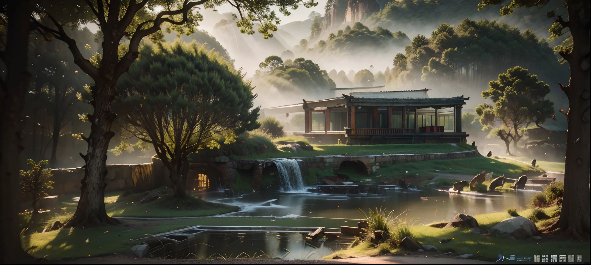 "best quality, 8k, 12k, highres, masterpiece:1.2, ultra-detailed, realistic, foggy lighting, eerie ruins, scary atmosphere, HDR, UHD, studio lighting, ultra-fine painting, sharp focus, physically-based rendering, extreme detail description, professional, vivid colors, bokeh, landscape, horror, photography"