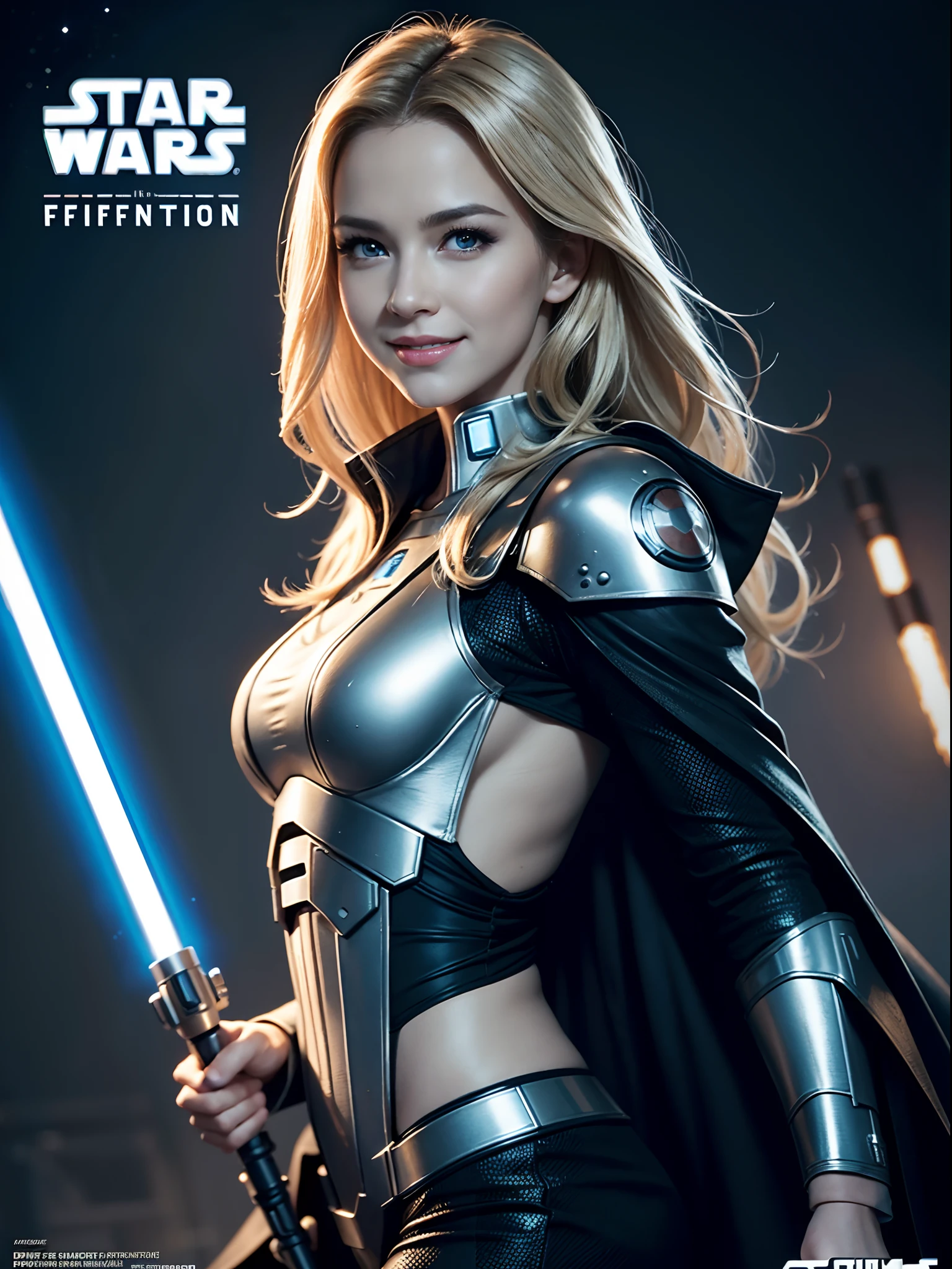 AMBER HEARD in blue suit , lightsaber with a big chest, lindosexyrobutts, Symmetra de Overwatch, samira from league of legends, extremely detailed artistic germ, Senna de League of Legends, inspired by rossdraws, Wlop and Ross draw, in artgerm style, as seen on artgerm, supervisory farah,