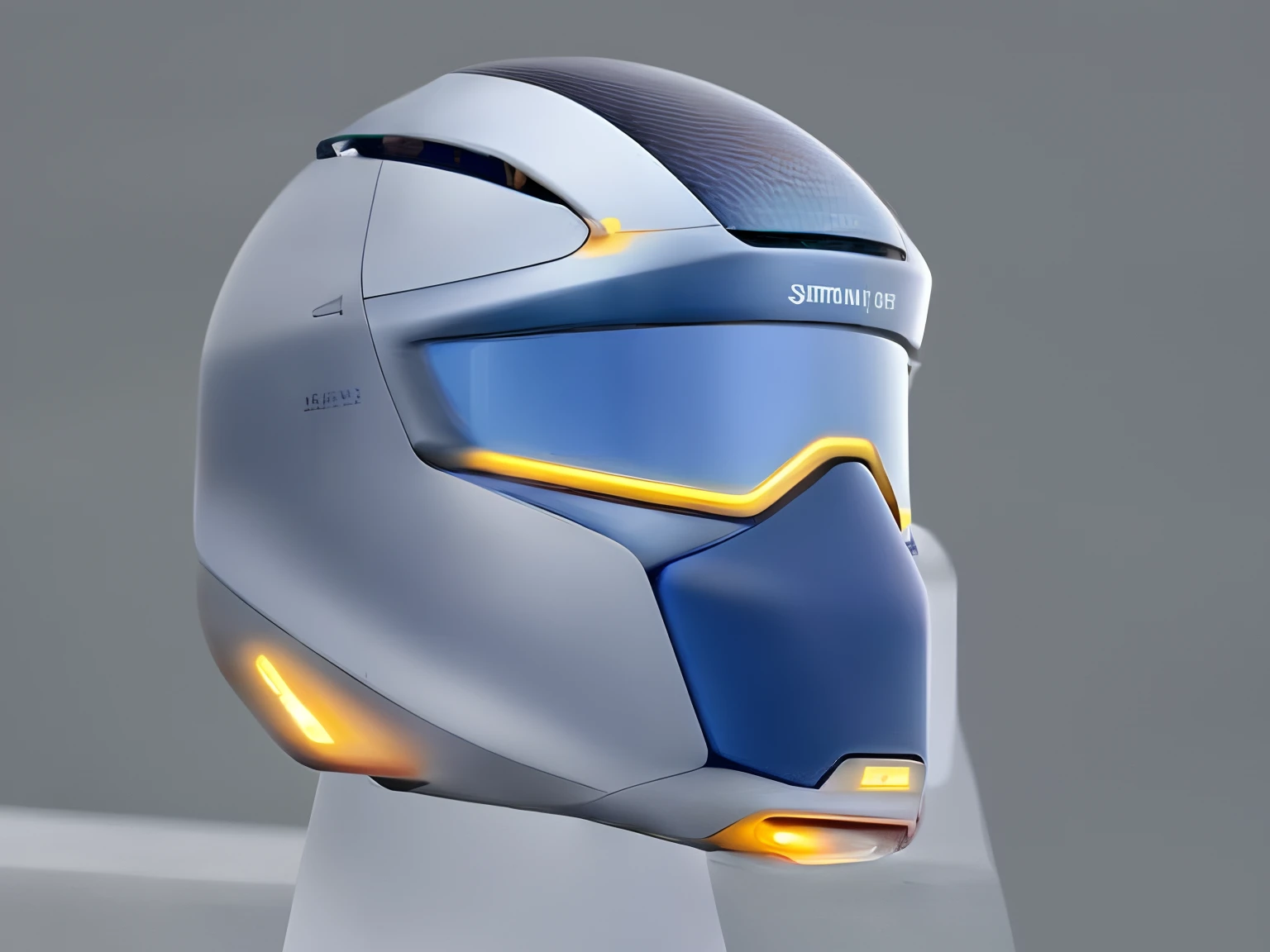 Helmets with LED lights, front view, front view, modern helmets, fashionable OLED sunshades, technology helmets, intricate high-tech helmets, beautiful blue armor helmets, illuminated side views, wearing helmets, shining eyes in helmets, VR helmets, helmets,, sci-fi style, industrial design, white background, product design, keyshot rendering,emauromin style