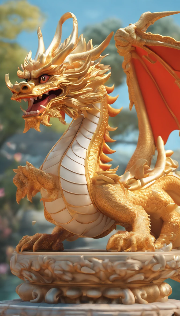 Chinese Dragon, (Blind box toy style:1.2), (Full body shot:1.6) , (Cute Chinese dragon:1.6), Humanized:1.6,Chinese costumes, Delicate tiara:1.2, dreamy glow, brightened light, Clean, White background, (Global illumination, Ray traching, NFFSW, unreal render,reasonable design, high detal, masutepiece, Best quality, hyper HD, Cinematic lighting)