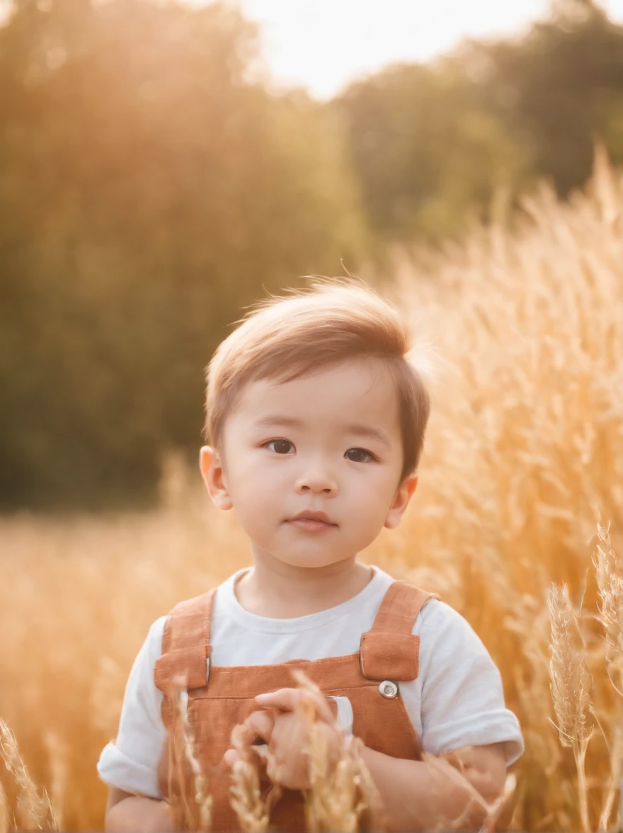 A 5--old ,Child, neopop Meadows, in the style of kawaii aesthetic, helios 44-2 58mm f/2, asian-inspired, soft yet vibrant, (upper body)
