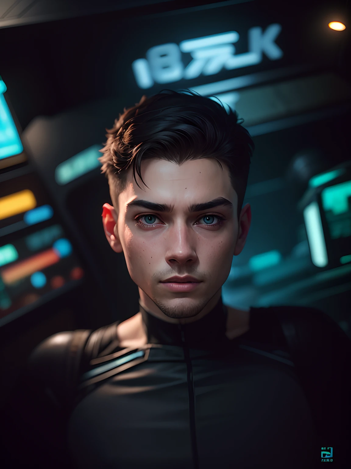 Remove bagraund, ultra realistic face, cyberpunk, smart,light,boy,young, realistic, cinematic,4k,good quality,man, cyber world. Shart