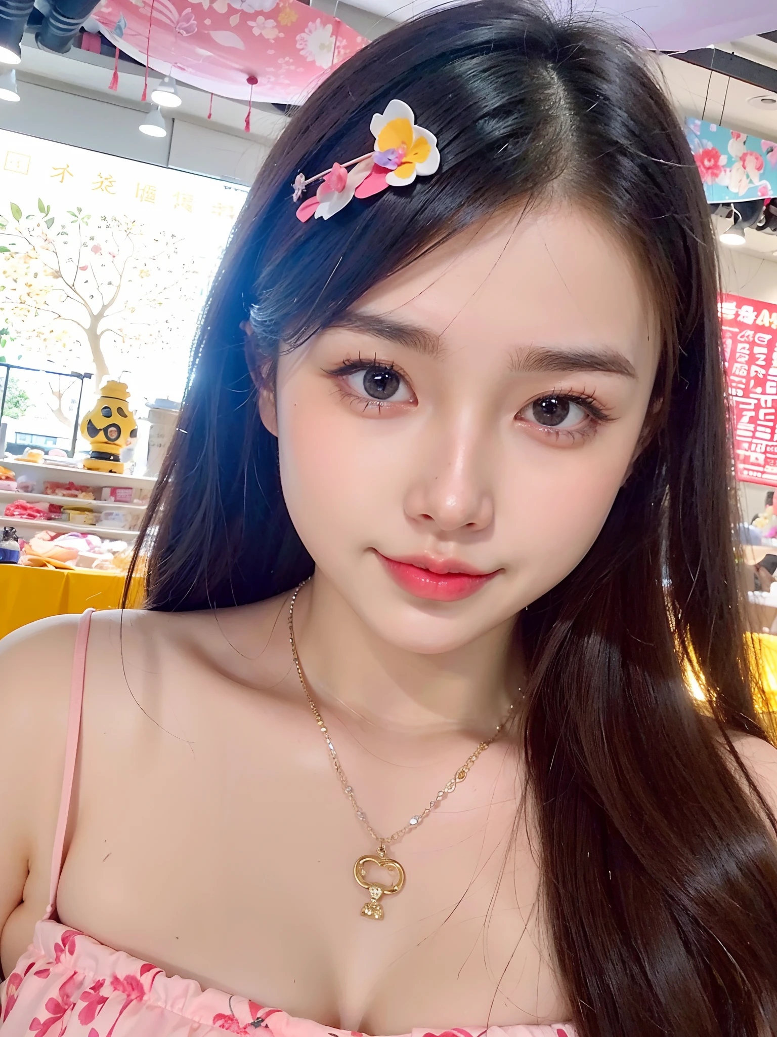 alafed asian woman，long whitr hair，wearing a pink dress, young cute wan asian face, xintong chen, 8k selfie photograph, Ruan cute vtuber, Chinese girl, young and cute girl, xision wu, 19-year-old girl, trending at cgstation, girl cute-fine face, wenfei ye, ruan jia beautiful!