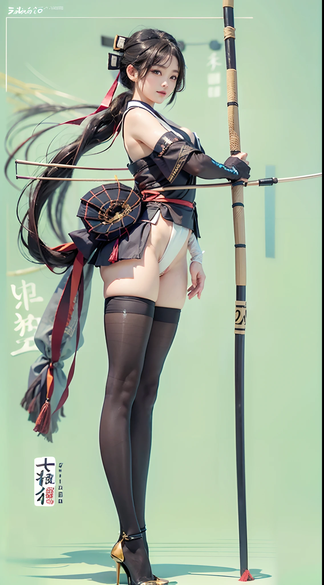 ((Kyudo costumes)), Kyudojo, Smiling smile, (NSFW), 1womanl, 独奏, 24 year old, 7headed body, (Ideal ratio body proportions), (Composition from head to thigh), erectile nipple, Sexy body, Wet, short-hair, Dark hair, small tits, A slender, Small buttocks, beauty legs, Skinny Legs, surrealism, Cinematic lighting, depth of fields, One-person viewpoint, F/1.8, 135 mm, nffsw, masutepiece, ccurate, ((Anatomically correct)), Textured skin, Super Detail, high details, High quality, awardwinning, Best Quality, hight resolution, 8K