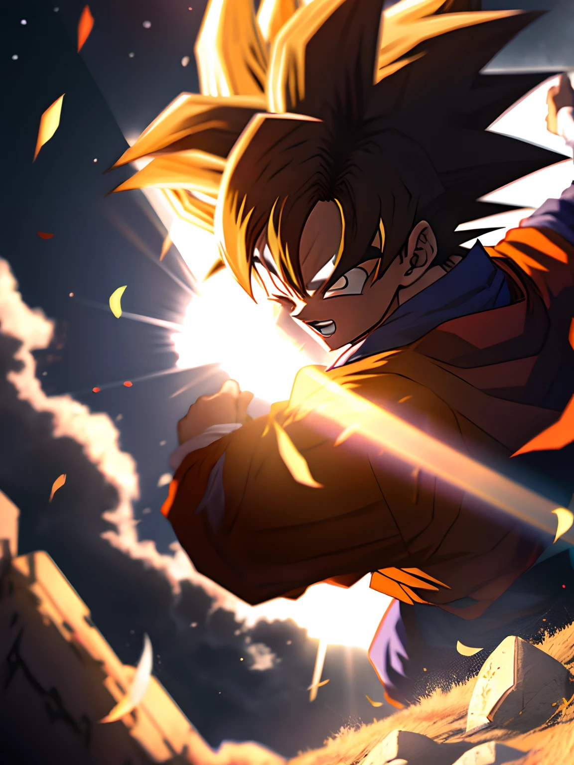 A light preventing Goku from seeing