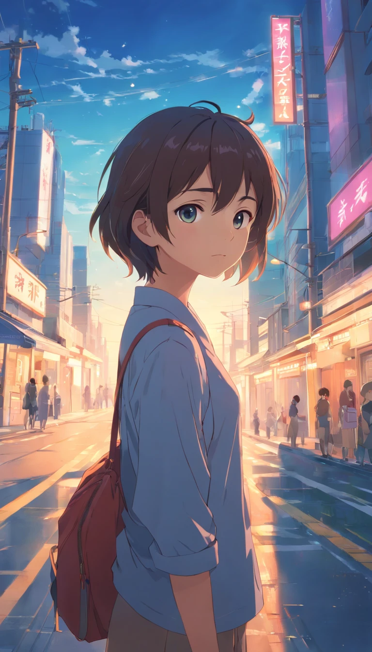 Masterpiece, Best quality, Highest quality, Cinematic lighting, (voluminetric lighting), Extremely detailed Cg Unity 8K wallpaper, Focused, 8K wallpaper, 4k wallpaper, Extremely detailed, Ultra photo realsisim, Photorealistic, Sharp focus, schoolboy,are standing,With a stick,long whitr hair