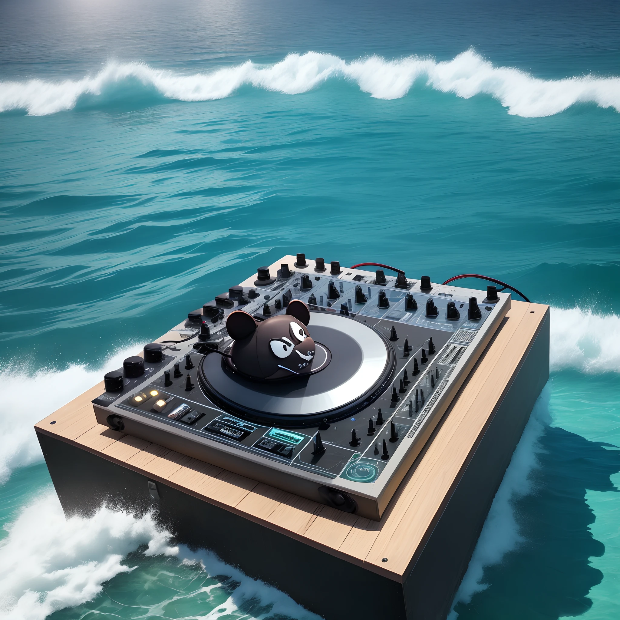 Deadmau5 DJing in the ocean