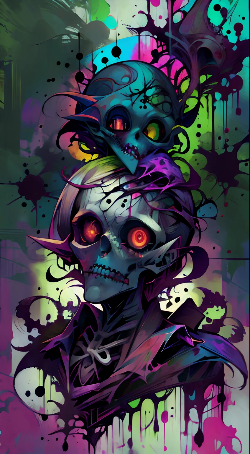 Multicolored mutated zombie