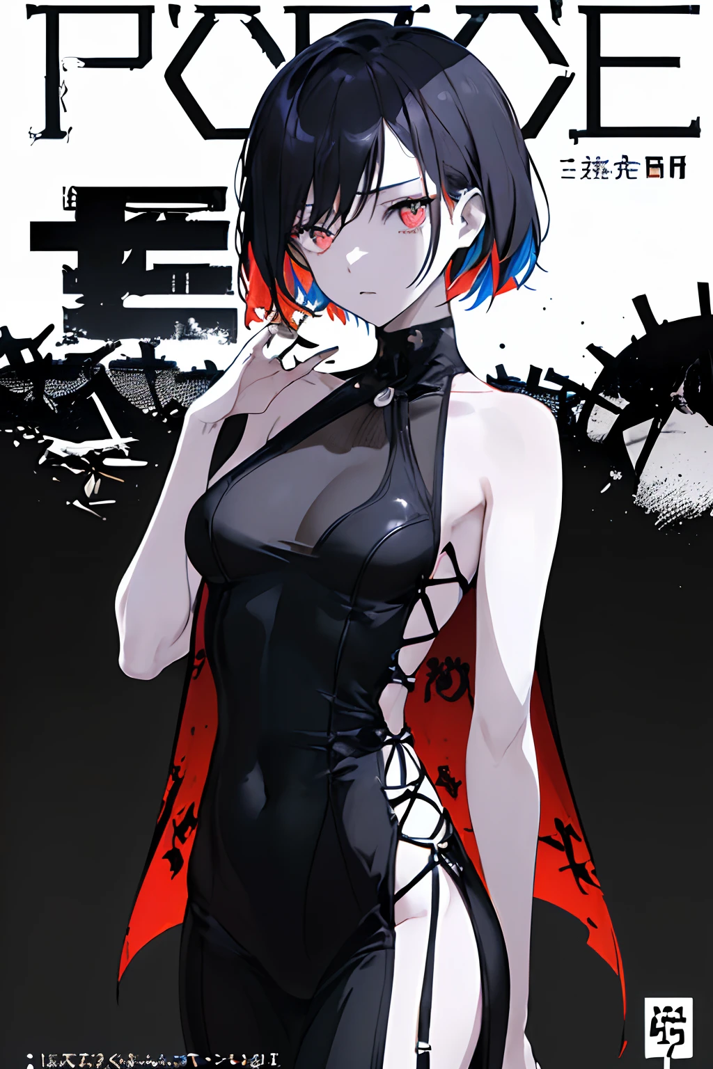 ((((dramatic))), (((Perseverance))), (((intense))) film poster featuring a young Miss as the central character. She stands confidently in the center of the poster, wearing a fashionable and edgy Full set of clothing, with a determined Express on her face. The background is dark and Perseverance, With a sense of danger and tension. The text is bold and striking, with a striking tagline that adds to the overall feeling of drama and excitement. The color palette is mainly dark with splashes of Energetic colors, giving the poster a Dynamic and visually striking appearance,Standing picture
(Magazine:1.3), (cover-style:1.3), Fashionable, Miss, Energetic, Full set of clothing, Strike a pose, front, rich and colorful, Dynamic, background, element, confident, Express, Keep, statement, Accessories, majestic, curled, About, Touch, Scenes, text, cover, bold, striking, title, fashionable, Font, striking, title, Bigger, striking, Modern, trend, Key Points, Fashion,masterpiece, best quality, Official Art, 8K 壁纸, Very detailed, illustration, 1 girl, Sky blue hair,Top quality、Top image quality、masterpiece、Ultra-high resolution、short hair,Blue Hair,1 Female,Tall,Royal sister风格,Royal sister,front看向镜头,Swimsuit,手指微微勾起胸前Swimsuit的带子,,Large breast size,Highest definition,Japanese anime style,Highest definition度,8K