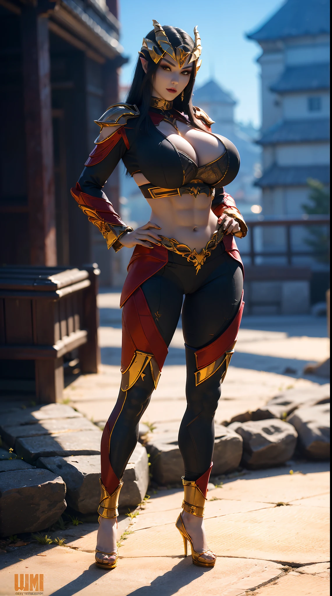 (DRAGON QUEEN HELM), (ULZZANG), (HUGE FAKE BOOBS:1.2), (FUTURISTIC MECHA CROP TOP:1), (CLEAVAGE), (SKINTIGHT YOGA PANTS:1), (HIGH HEELS), (PERFECT BODY:1.2), (FULL BODY:1.2), (LOOKING AT VIEWER), (STANDING:1.3), SEXY BODY, (MUSCLE ABS:1.3), UHD, 8K, 1080P.