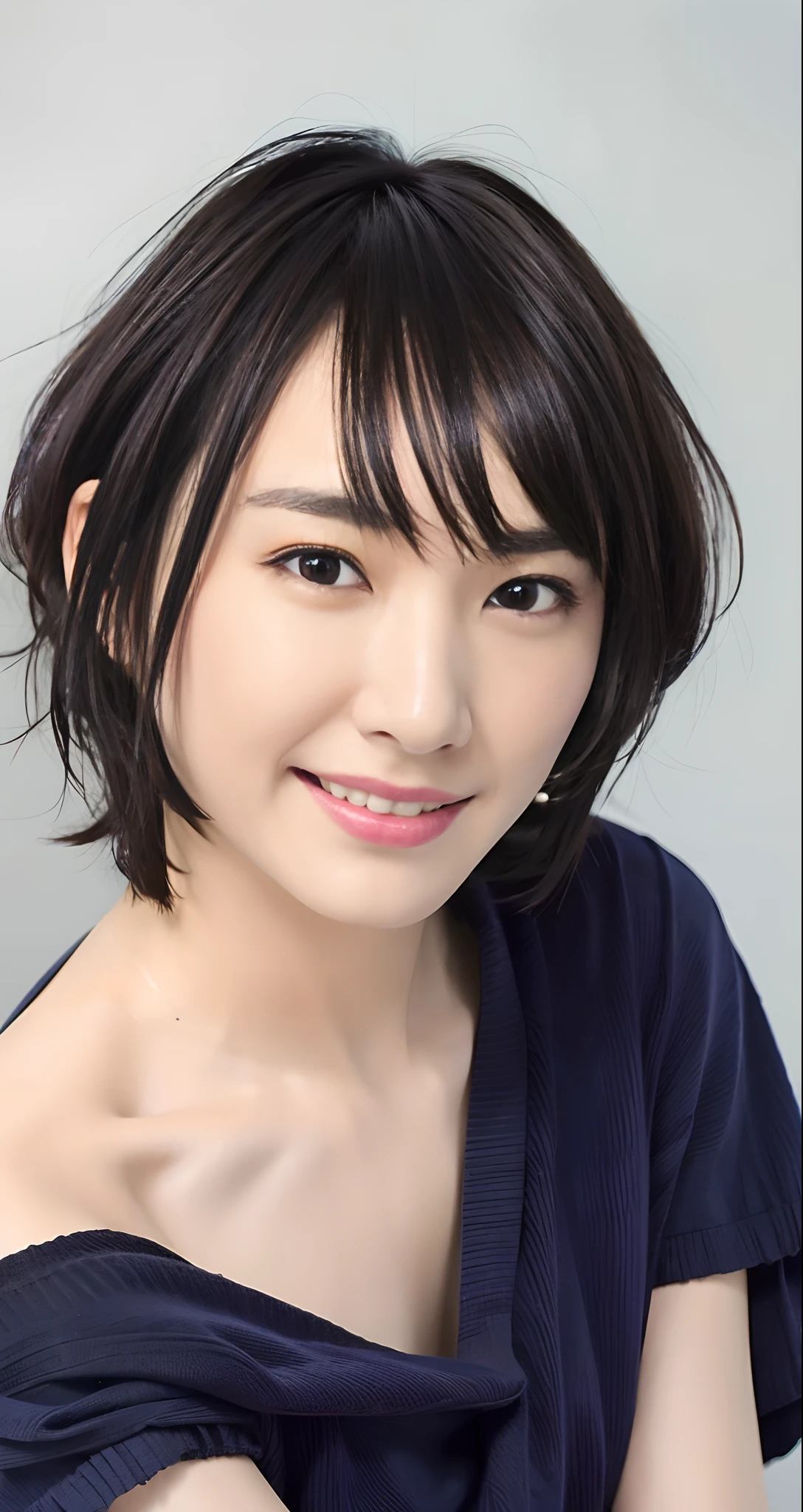 best quality, masterpiece, ultra high res, (photorealistic:1.4), raw photo, 1girl, beautiful Japanese woman, beautiful skin, black hair:1.7, gakki, ((short hair:1.5)), 30 years old, happy laughing:1.2, micro bikini