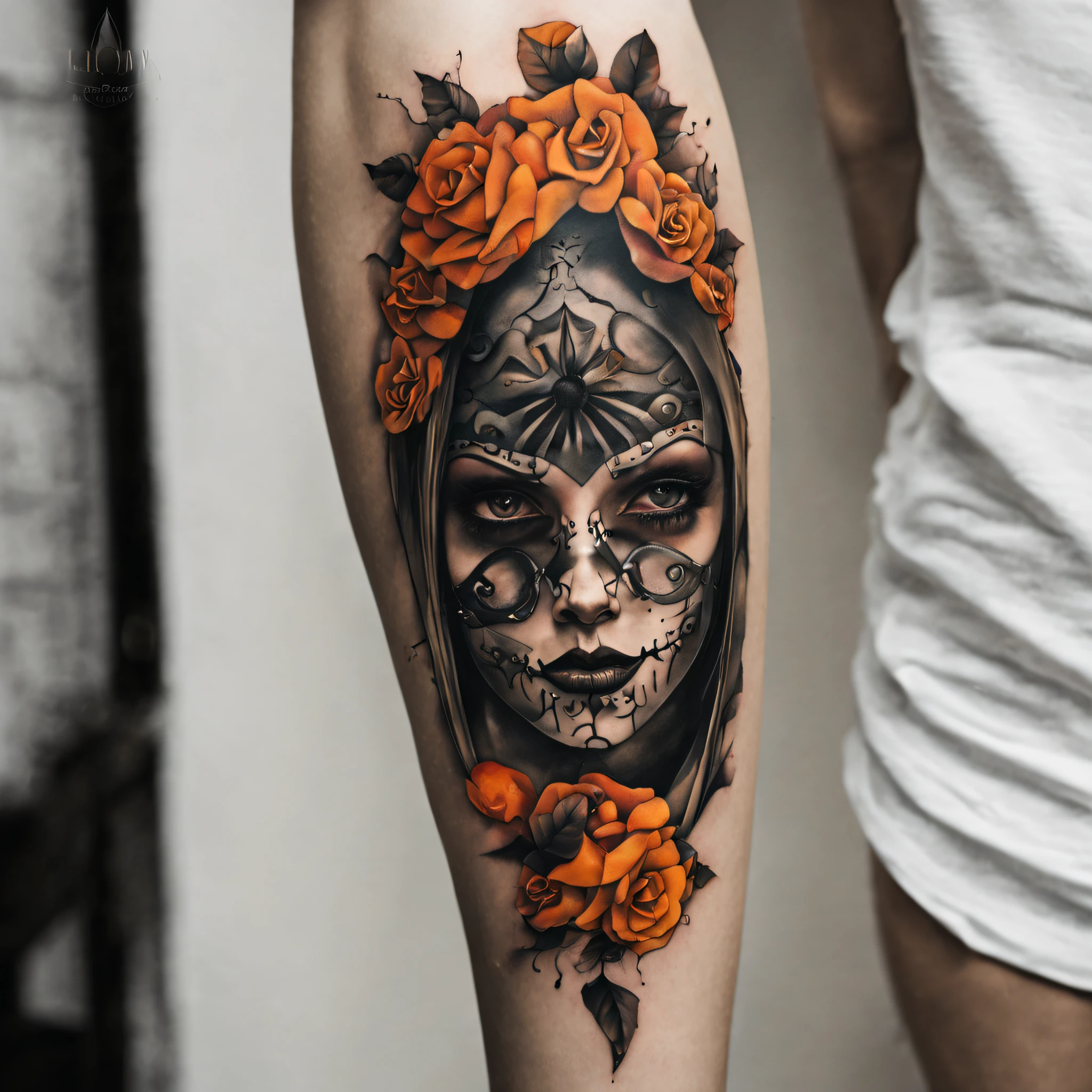 This visible tattoo can be interpreted in many ways. It can symbolize unexpected situations in life or two opposing aspects of our personality - sweet and malicious at the same time. Regardless of the interpretation, such a tattoo will definitely attract attention and will be an expression of your interest in Halloween and creativity in the field of body art. 3:2