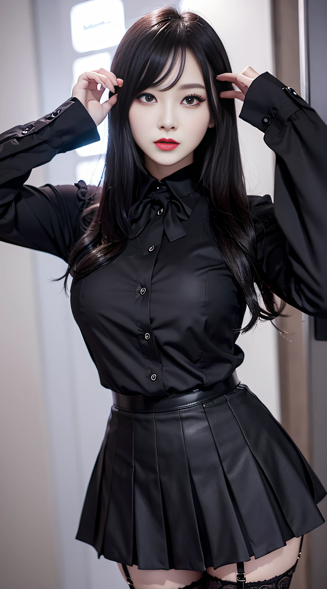 Charming beauties、Evil Female Executive、Night city、Move ki、The Darkness、seductiv、brainwash、Brainwashing device、Evil Fall、wicked、darkness、Black eyeshadow、blouse、Black pleated skirt、panthyhose、stockings、Dark
