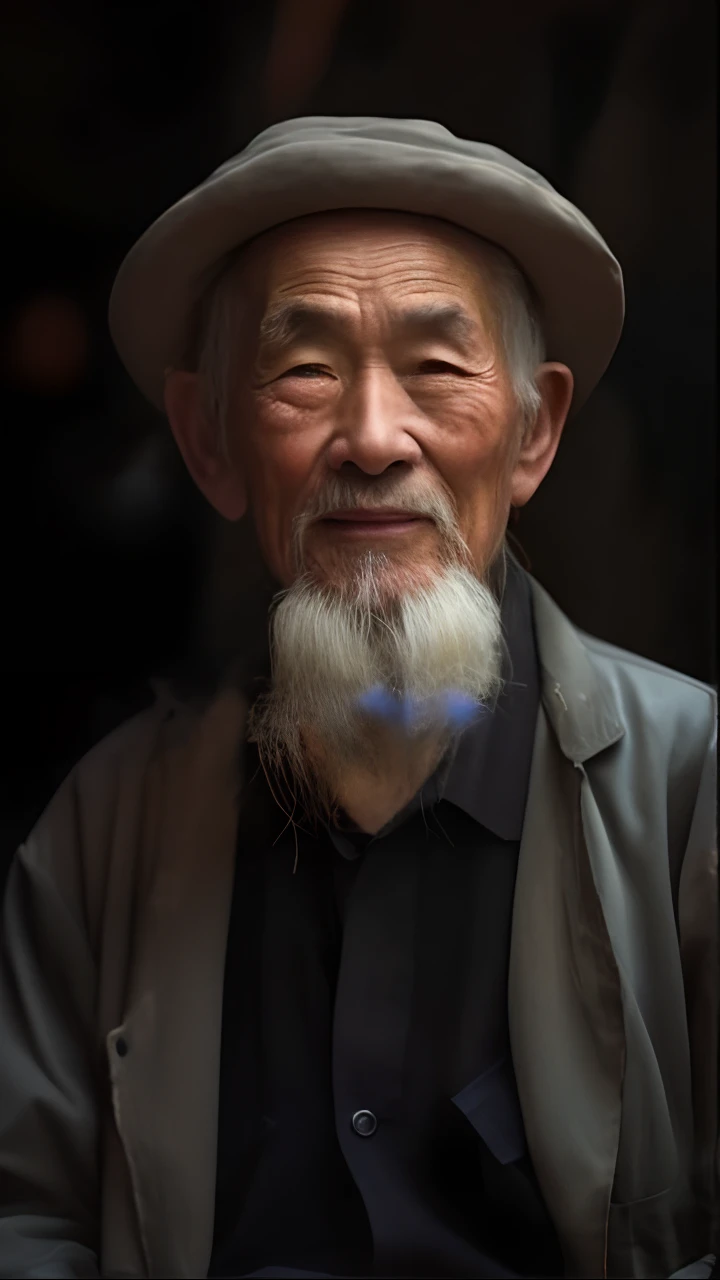 The bearded and hat-wearing Arafeld man sat in the doorway, An old man, old man portrait, Wise old man, old man, portrait photo of an old man, a old man, author:Zhang Xuan, chinese artist, author:Cheng Zhengkui, Portrait of an old man, author:Liang Kai, author:Li Gonglin