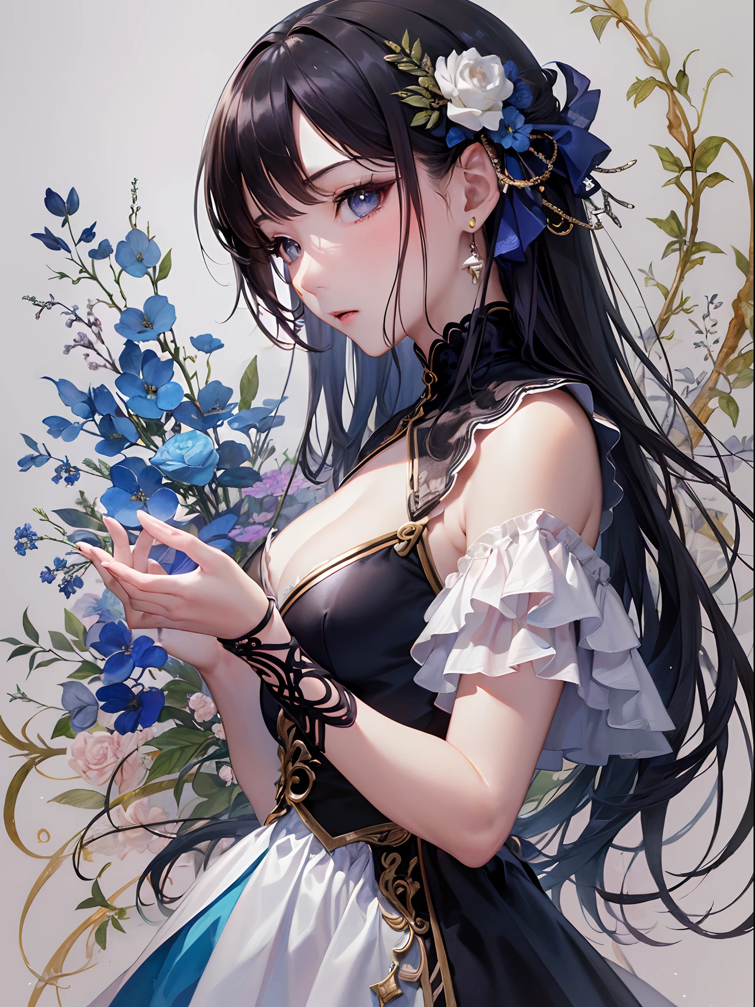 ((Finest quality)),(超A high resolution),(ultra-detailliert),(Meticulous portrayal),((best pictures)),(Finest works of art),Ultra-Precision Art,The art of astounding depiction,ink and watercolor painting:1.6 (1人の女性:1.5),A daughter々