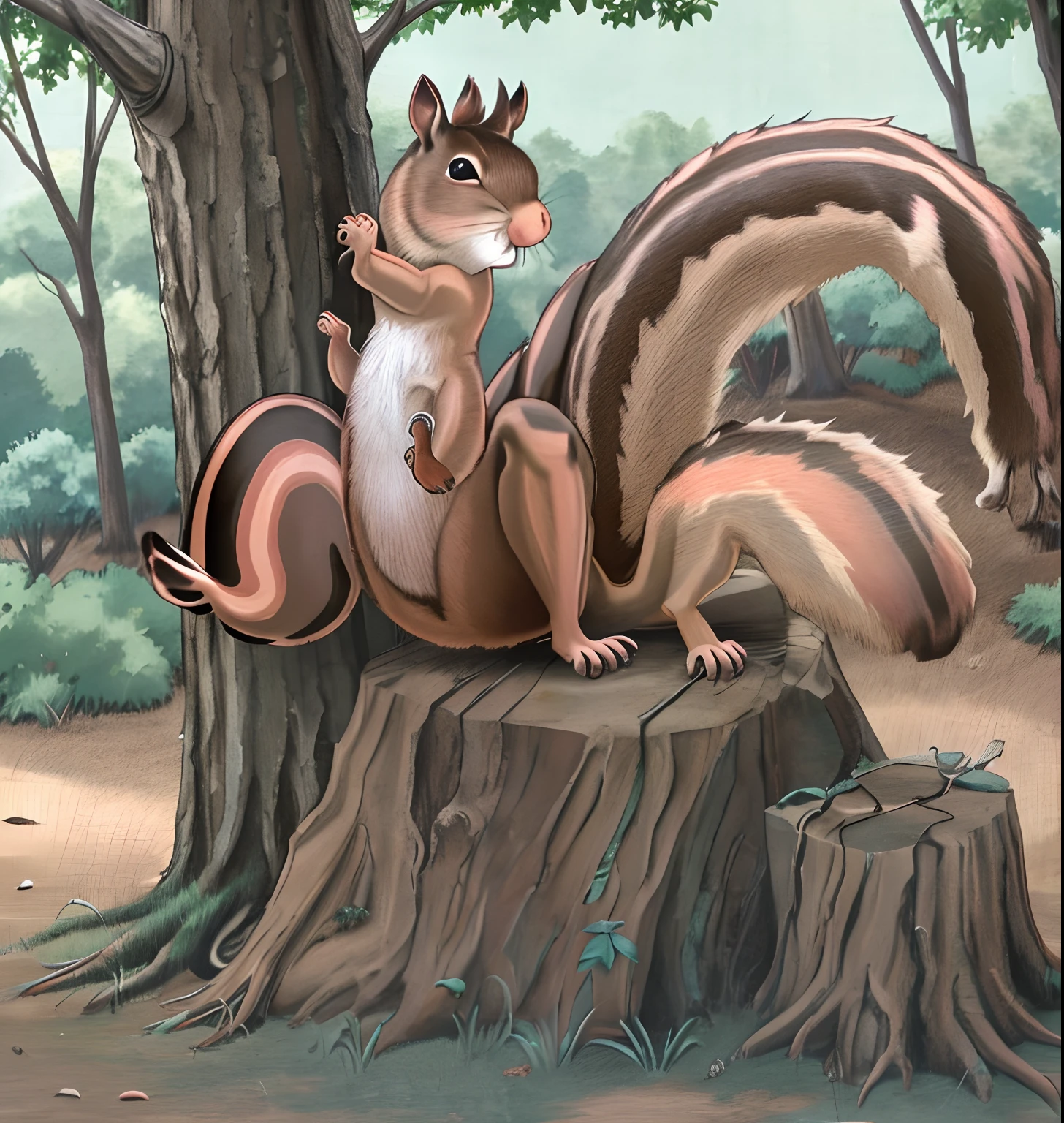 by thecumrat, (((Rat, woman, breasts, antrum, extremely detailed, extremely detailed legs, extremely detailed arms, extremely detailed face, perfectly detailed eyes, perfectly detailed anatomy))): 1.2, solo, rat, yellow eyes, brown hair, disheveled hair, disheveled brown hair, brown body, brown fur, curved thighs, huge thighs, curvature, tail, smug smile, smug grin, showing teeth, rat incisors, in a jungle, day, NSFW, pussy, spread legs, worm's eye view, low angle view, bottom-up view, cunnilingus POV, viewer giving cunnilingus, dominatrix, dominant, dominant female, naked