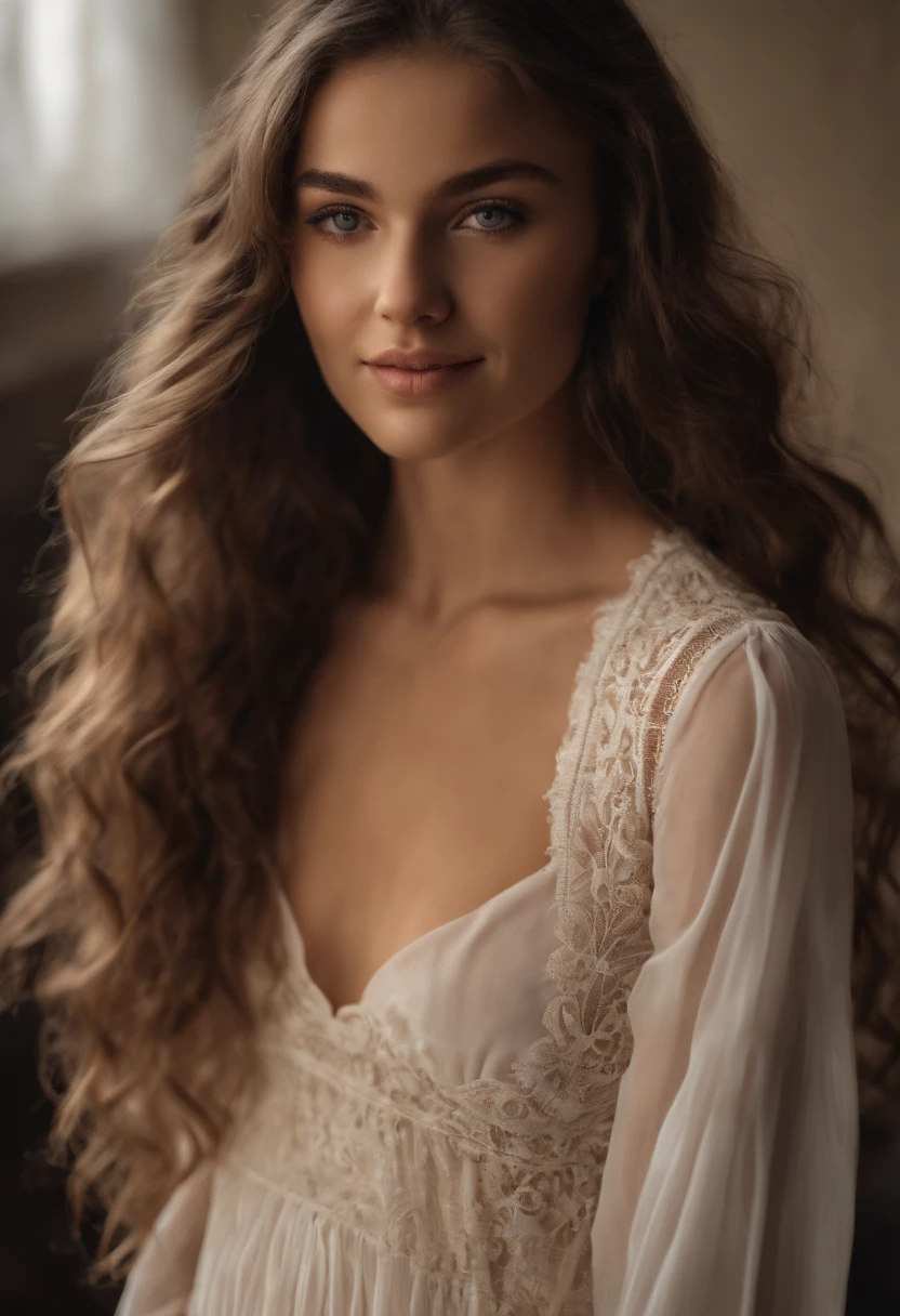 18 Year Old American Girl, Video Player, portant un T-shirt court translucide, cheveux noirs, ((rougir: 0.8)), Texture naturelle de la peau, Textures 4k, highly detailed, insane detail, pale colors , ((Long Wavy Hair)), ((sourire sur le visage: 0.4)), (pas de culotte: 0.2), ((looking straight at camera)), ((tilted head: 0.8 )), ((petits seins:1)).