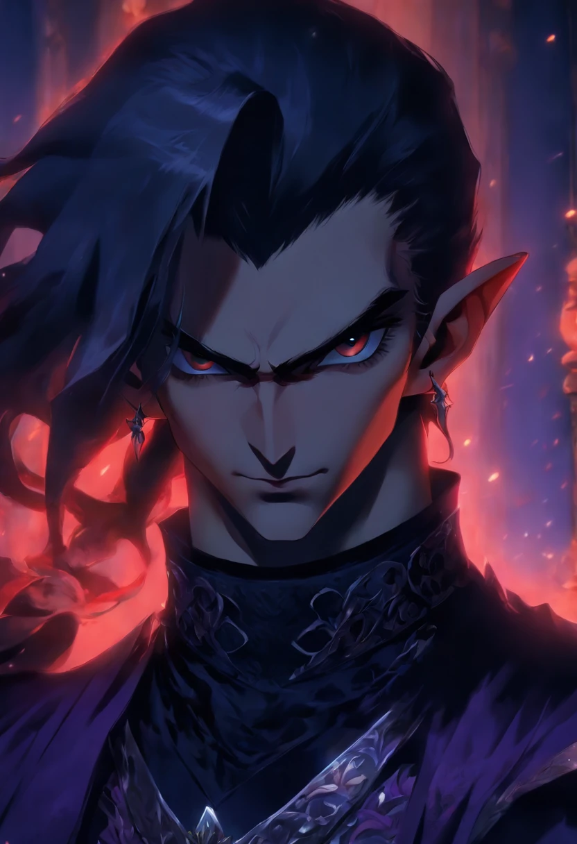 High quality, 8k Resoution, ultra detailed, handsome face, 1boy, male focus, soft smile, looking at viewer, portrait, illustration of human version of Strahd from Curse of Strahd, Strahd Von Zarovich, soft lighting, relaxed pose, hero, heroic features