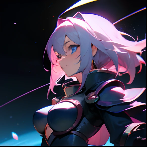 Dark Magician Girl、MKSKS style、1 persons、(highly detailed back ground:1.0)、(highly detailed back ground:1.0)、​masterpiece、top-quality、超A high resolution、8K、upper Shot、1/2 Passion Pink and 1/2 Silver Hair、BREAK、Detailed skin、glowy skin、A detailed eye、Blue eyes、Burning cheeks、Laughing、Large breasts、BREAK、space suits:1.2、Detailed clothing、looking in camera、Lunar surface:1.2