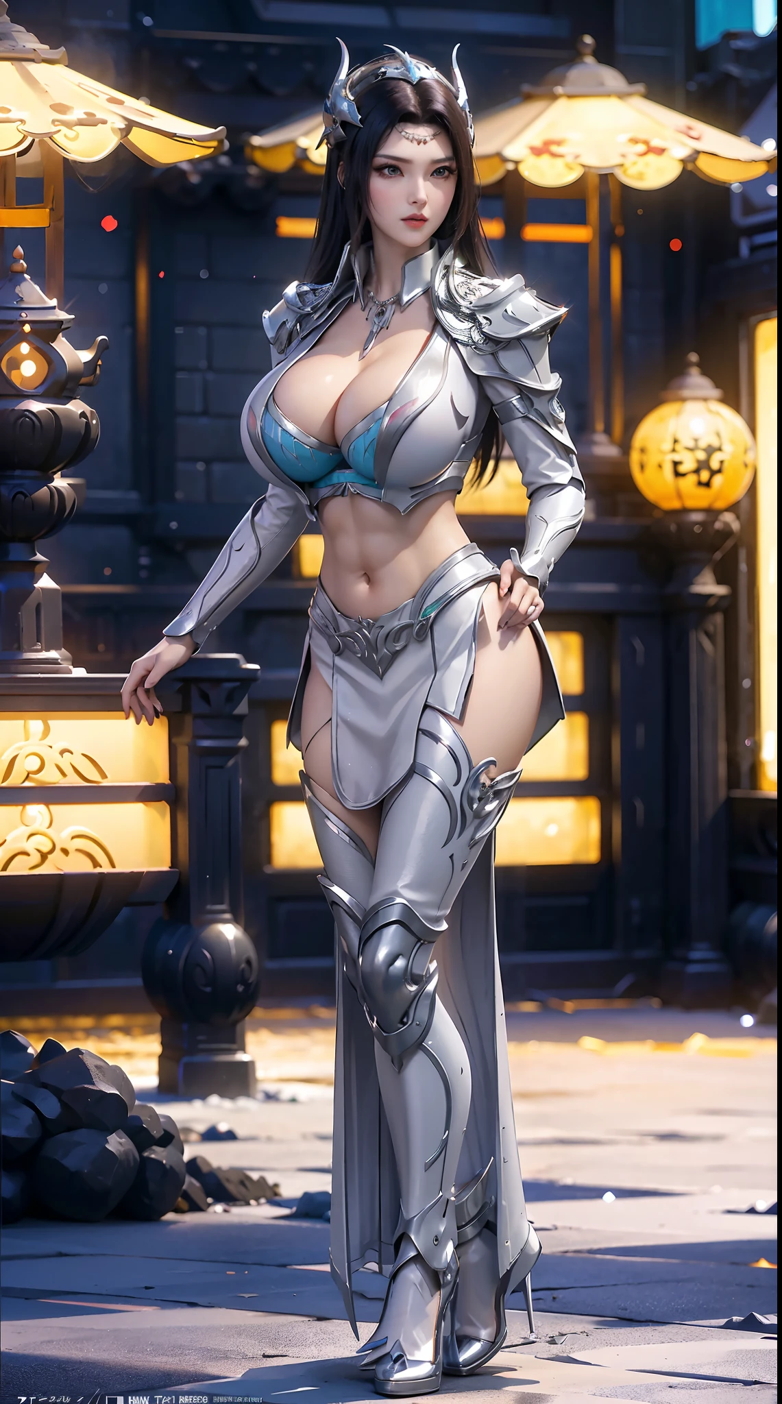 (DRAGON QUEEN HELM), (ULZZANG), (HUGE FAKE BOOBS:1.2), (STREET CITY NIGHT:1), (FUTURISTIC MECHA CROP TOP:1), (CLEAVAGE), (SKINTIGHT YOGA PANTS:1), (HIGH HEELS), (PERFECT BODY:1.2), (FULL BODY:1.2), (LOOKING AT VIEWER), (STANDING:1.3), SEXY BODY, (MUSCLE ABS:1), UHD, 8K, 1080P.