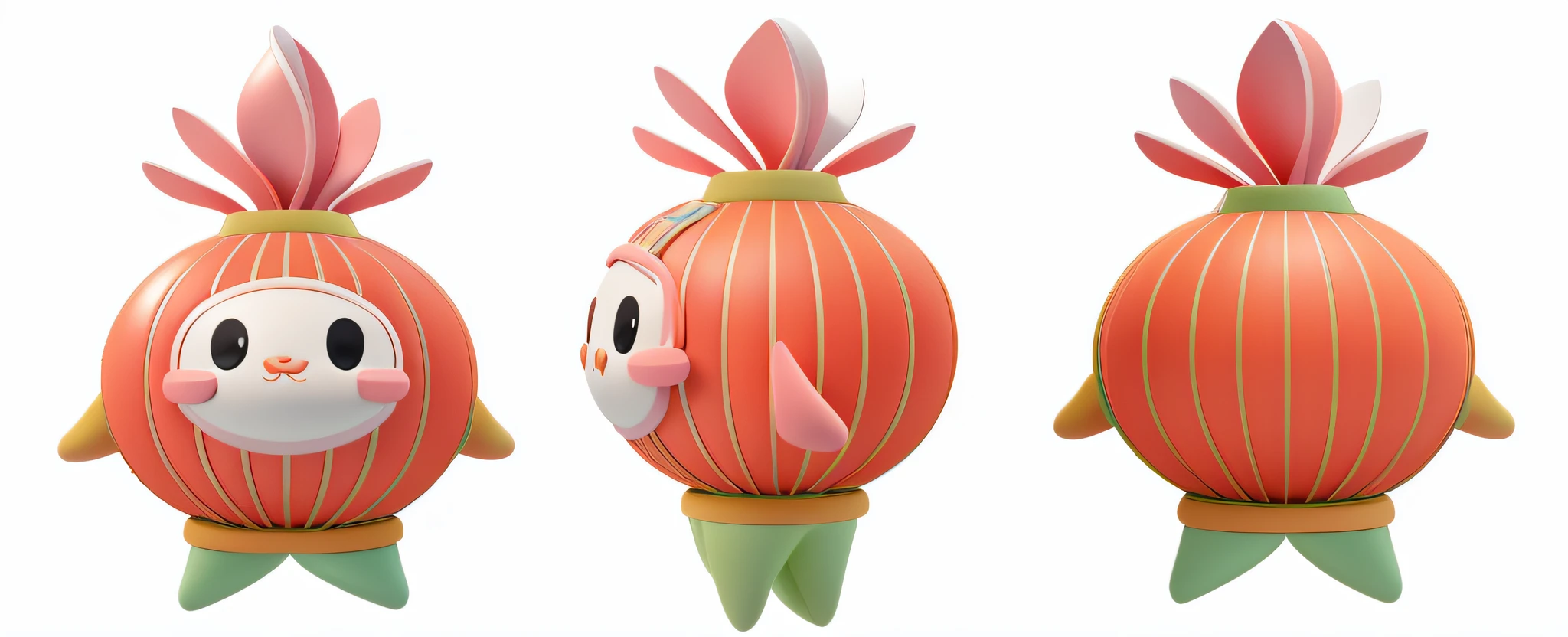 Clay material Pastel color IP image Three views cute, stylized as a 3d render, Stylized 3 D, , 3 d render stylized, stylized pbr, stylized 3d render, toon render keyshot, 3D rendering official art without color blocks color uniform vector graphics
