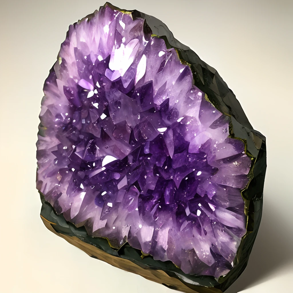 amethyst, Amethyst Druse, The Old House, Wooden Shelf, Stone with amethyst drusen on a shelf