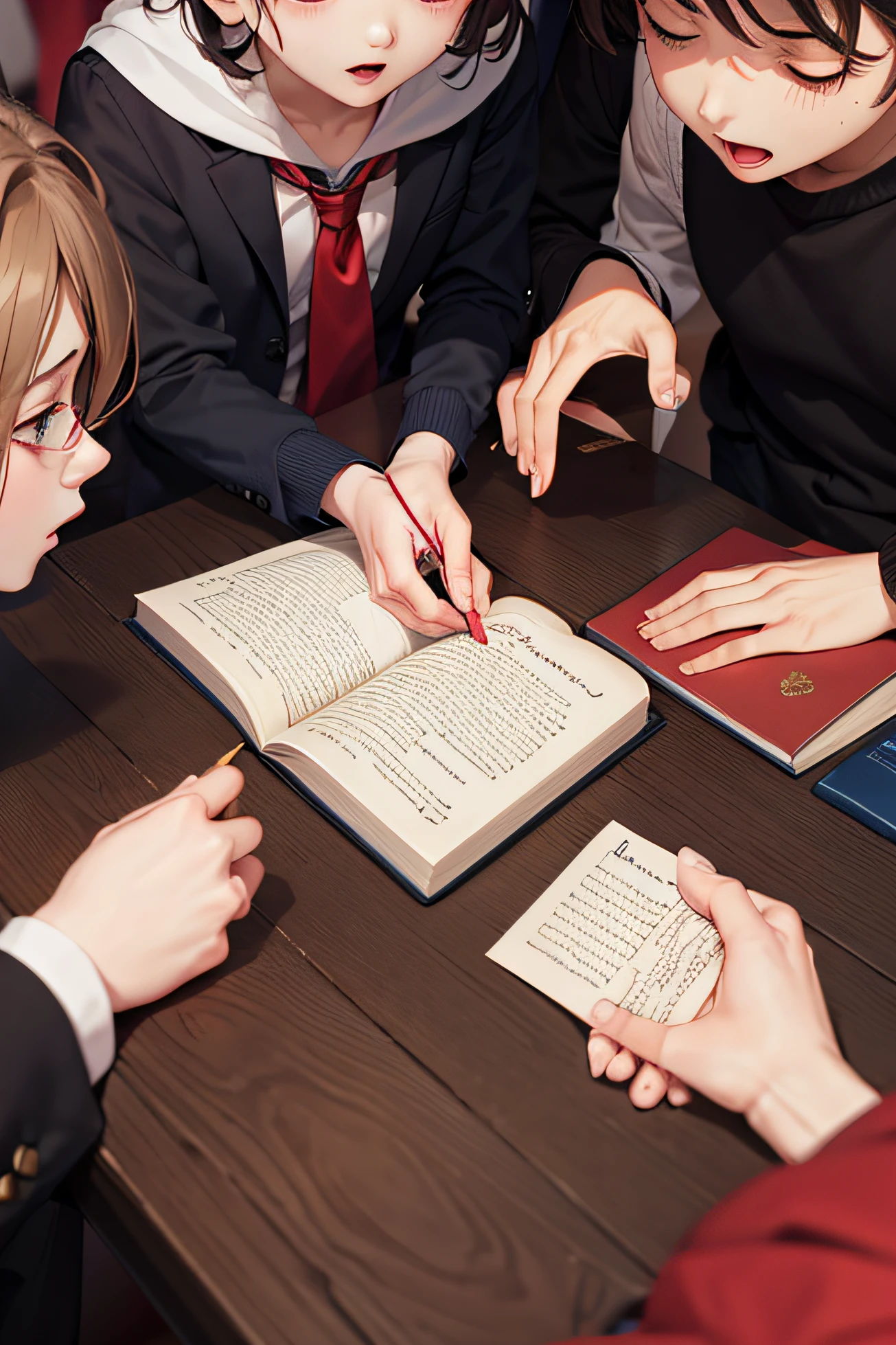 Constitution A group of young and energetic youths huddled a red book