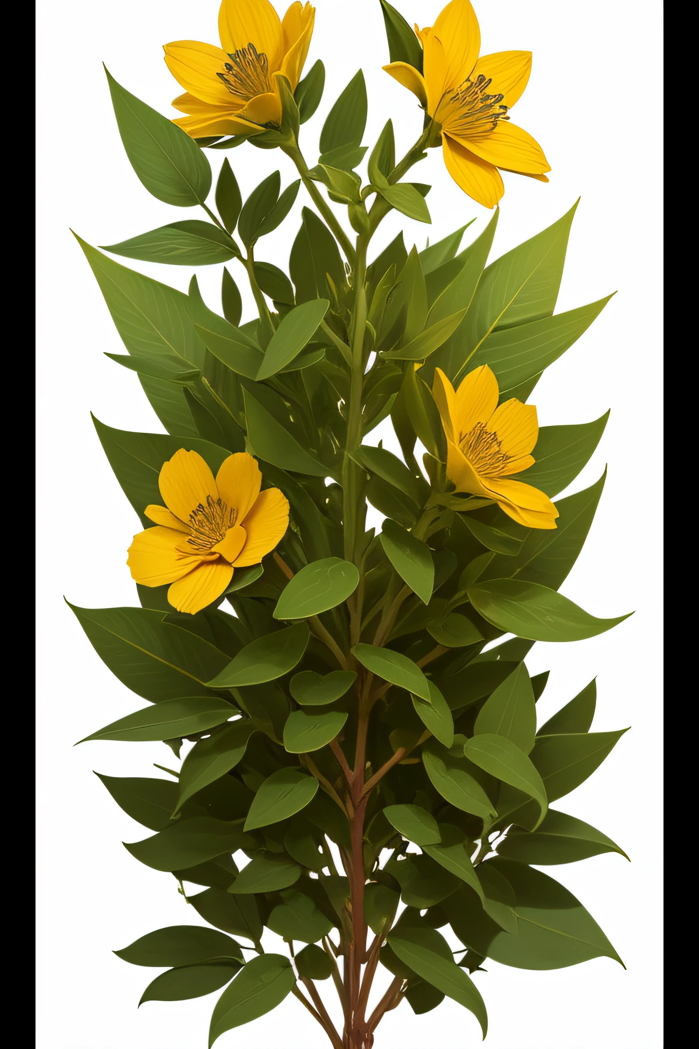 Plant St. John's wort in comic book style on a white background