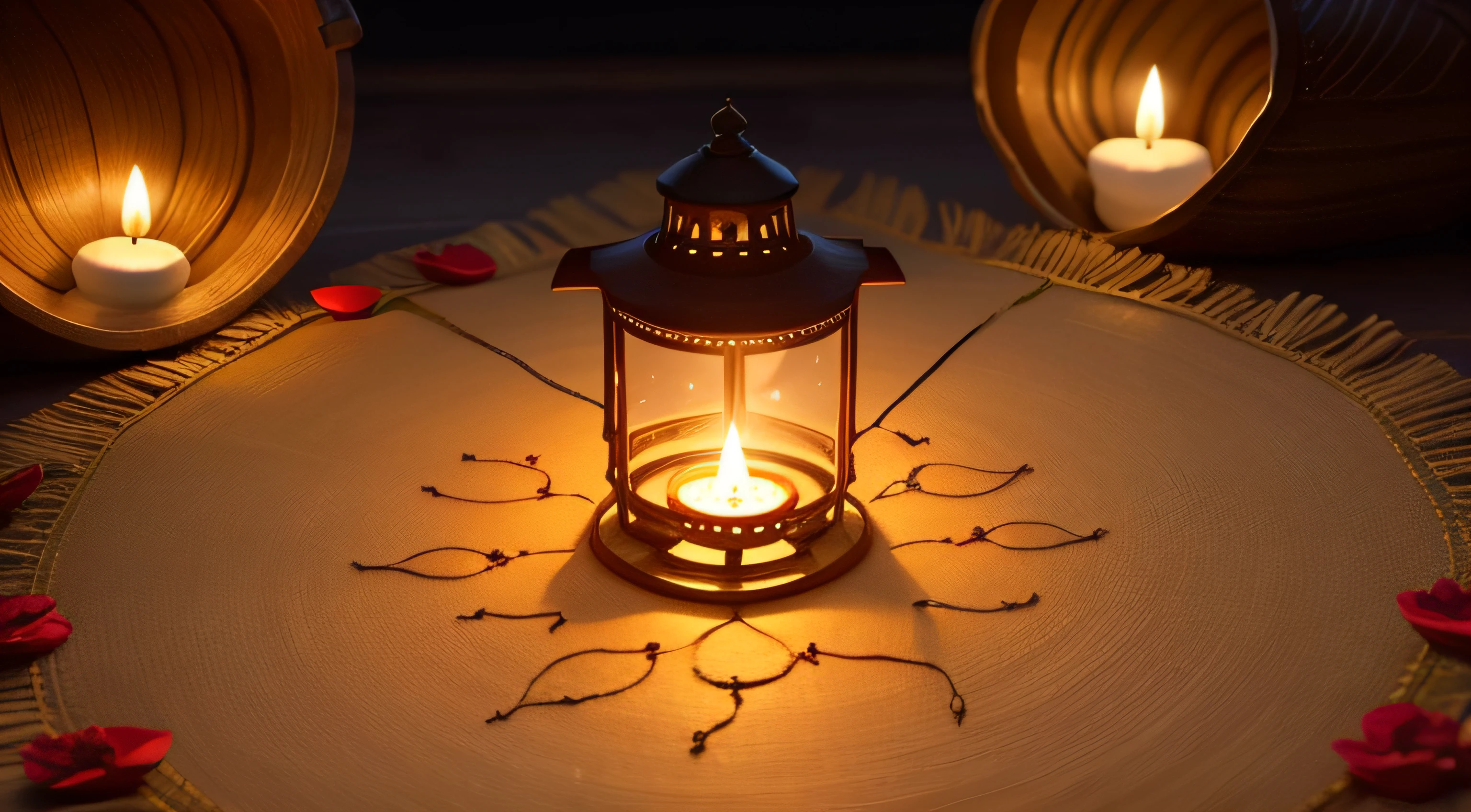 Happy Diwali festival with oil lamp, Diwali holiday Background with rangoli, Diwali celebration