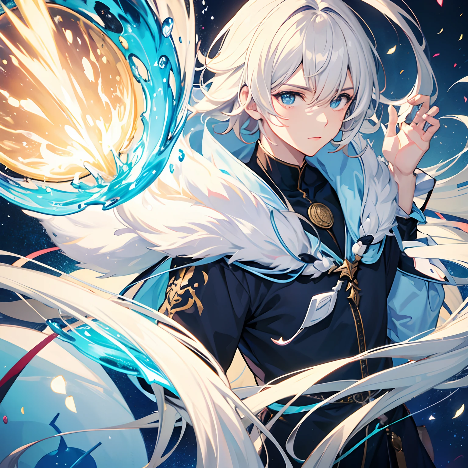 Homem,anime, cabelo branco