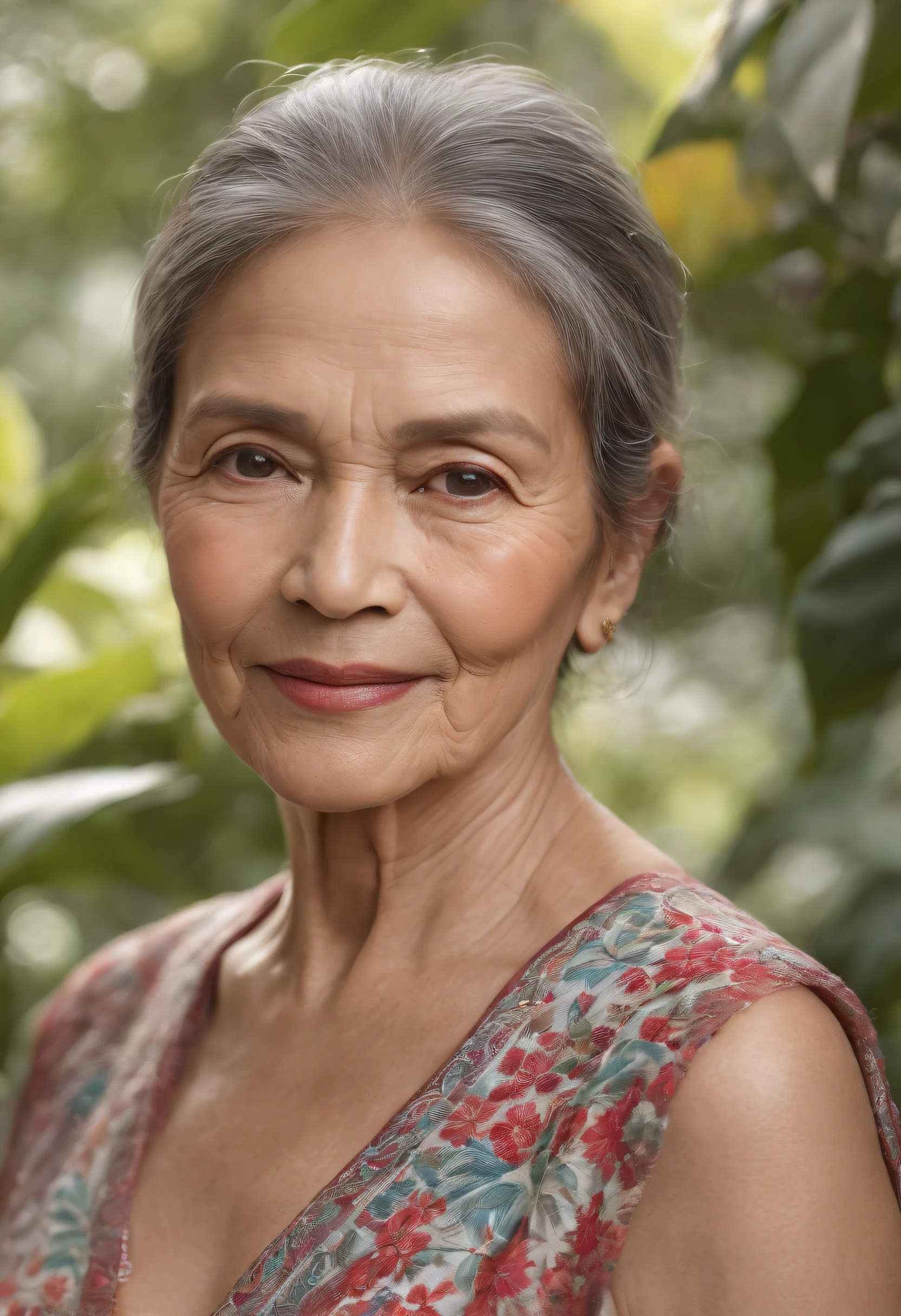 Teresa Maguana, the incredible grandma who stood up for the Philippines
(best quality,4k,8k,highres,masterpiece:1.2),ultra-detailed,(realistic,photorealistic,photo-realistic:1.37),HDR,UHD,studio lighting,ultra-fine painting,sharp focus,physically-based rendering,extreme detail description,professional,vivid colors,bokeh,high definition
A brave grandma, Teresa Maguana, standing tall in the heart of the Philippines. Her eyes show wisdom and determination, with deep, soulful brown irises that sparkle with resilience. Beautiful detailed eyes, long eyelashes, and a gaze that captivates.
Teresa's face bears the marks of a life well-lived, with lines etched by years of wisdom and experience. Her lips, weathered by time, part in a gentle smile that radiates warmth and kindness. Beautiful detailed lips and an expression that speaks of compassion.
Surrounded by lush greenery, Teresa stands in a vibrant garden, filled with colorful flowers and towering trees. The sunlight filters through the leaves, casting a soft, warm glow on her face. The landscape is filled with vivid colors and the beauty of nature.
Teresa wears traditional Filipino attire, adorned with intricate patterns and vibrant colors. Her clothing reflects the rich cultural heritage of the Philippines, with exquisite beadwork and delicate embroidery. The fabric flows gracefully around her, adding movement and life to the scene.
In the background, a panoramic view of a bustling cityscape can be seen, with towering skyscrapers and busy streets. The contrast between the urban landscape and the lush garden represents Teresa's unwavering spirit, rooted in tradition yet open to the modern world.
The artwork is rendered in the style of a hyperrealistic portrait, capturing every minute detail of Teresa's features. The textures are meticulously recreated, from the fine lines on her forehead to the delicate wrinkles around her eyes. The painting exudes a sense of realism and depth, invoking a strong emotional connecti
