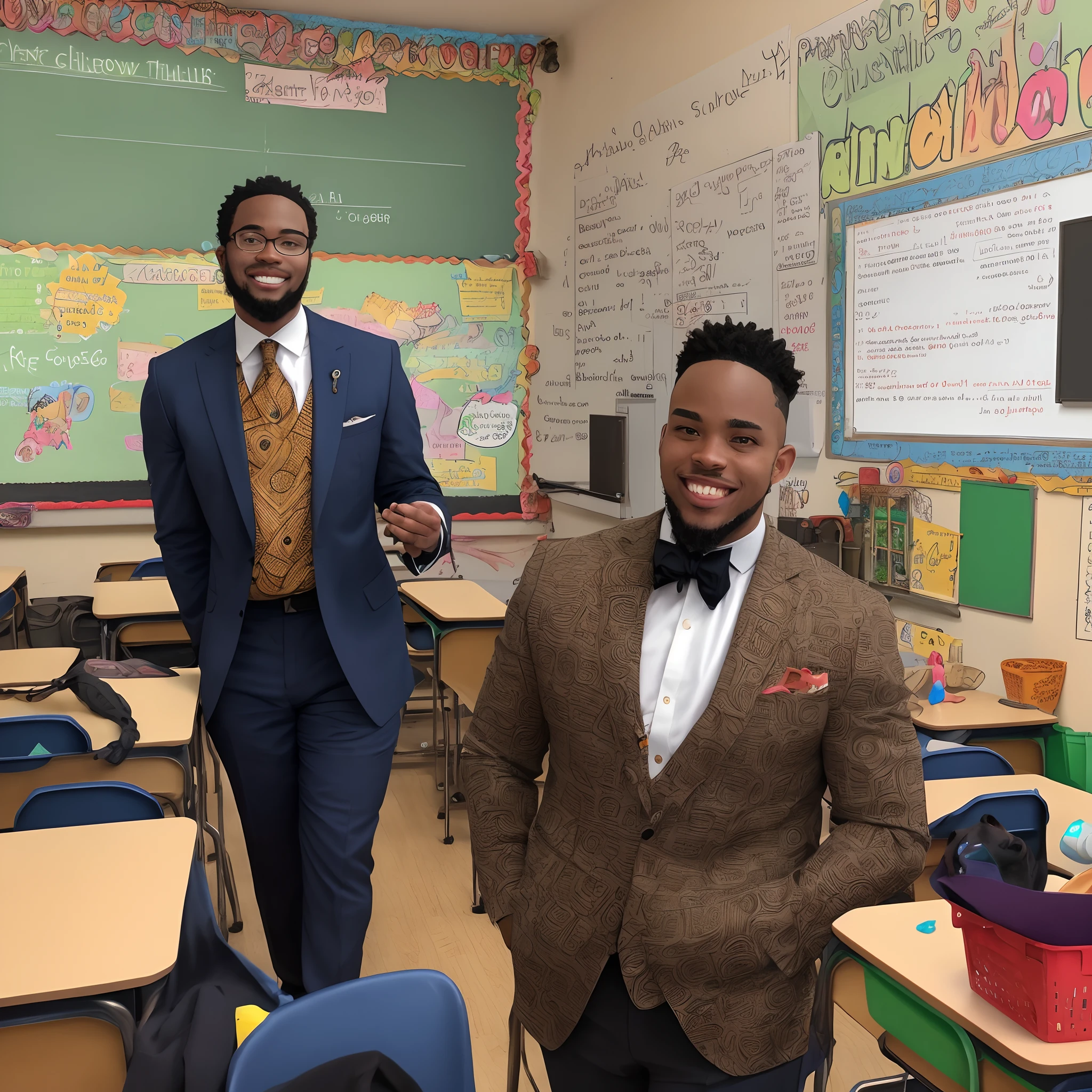 Create a dapper African American teacher called growthucator