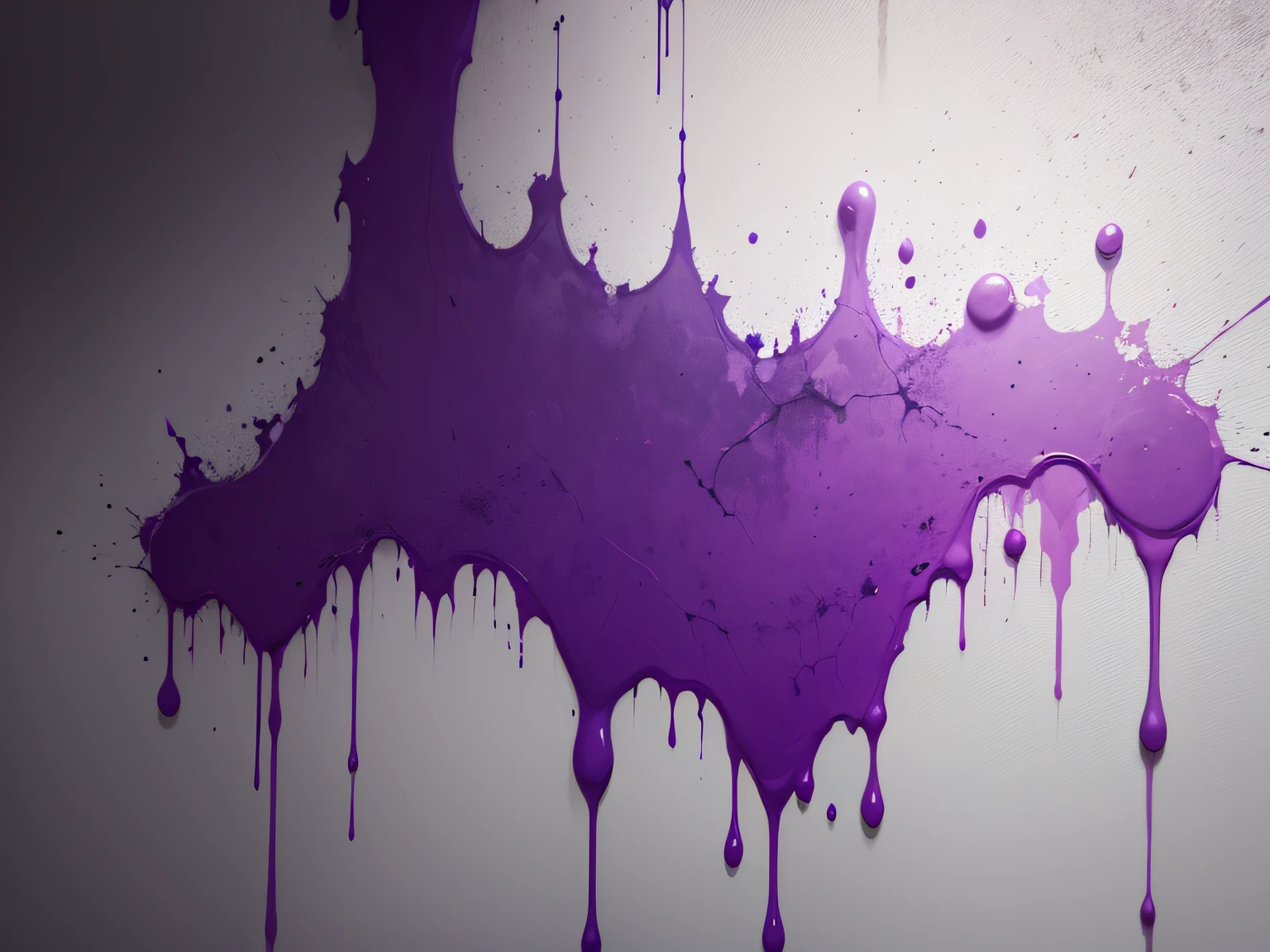 Stains of purple paint on the wall