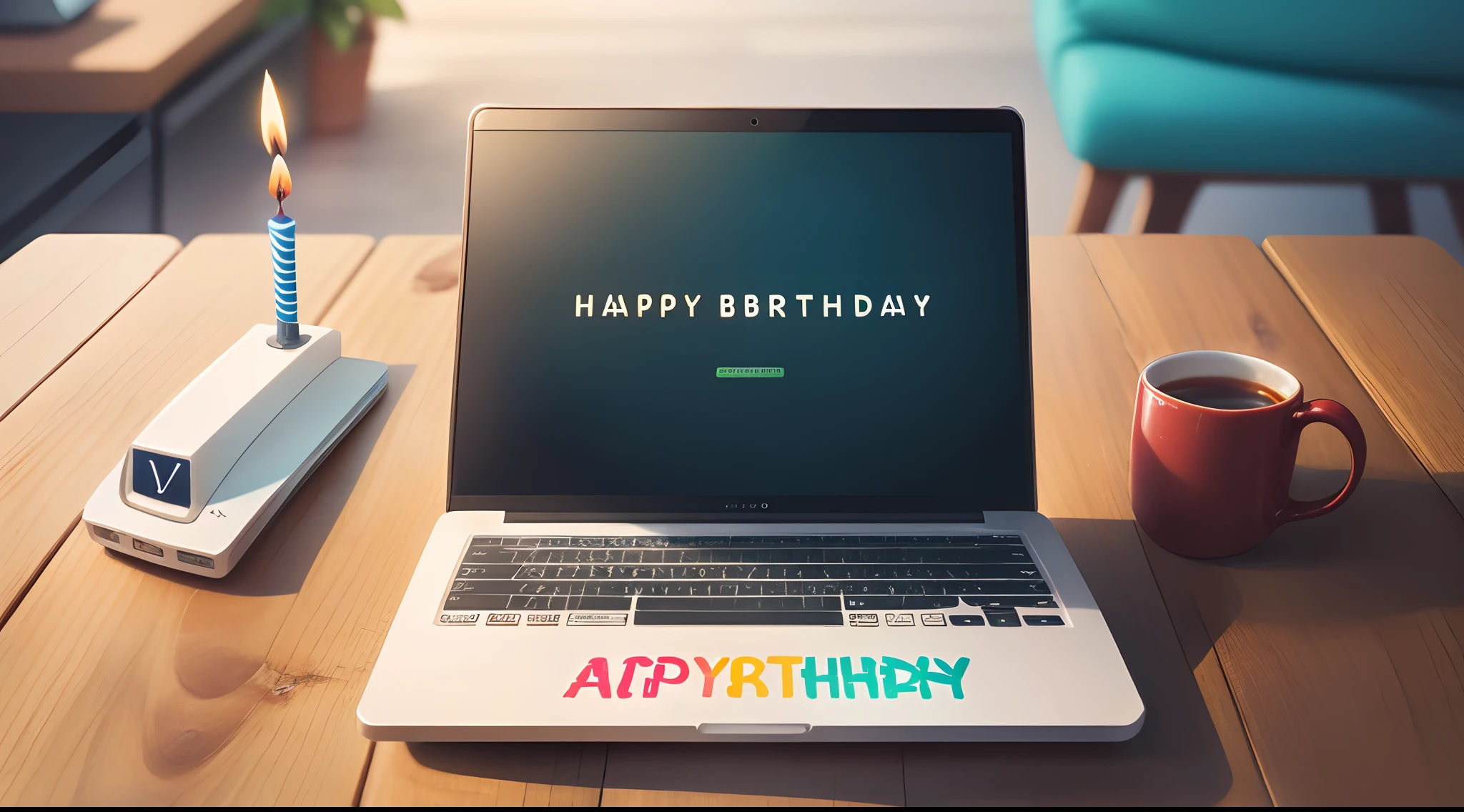 PuTTY terminal with the message Happy birthday