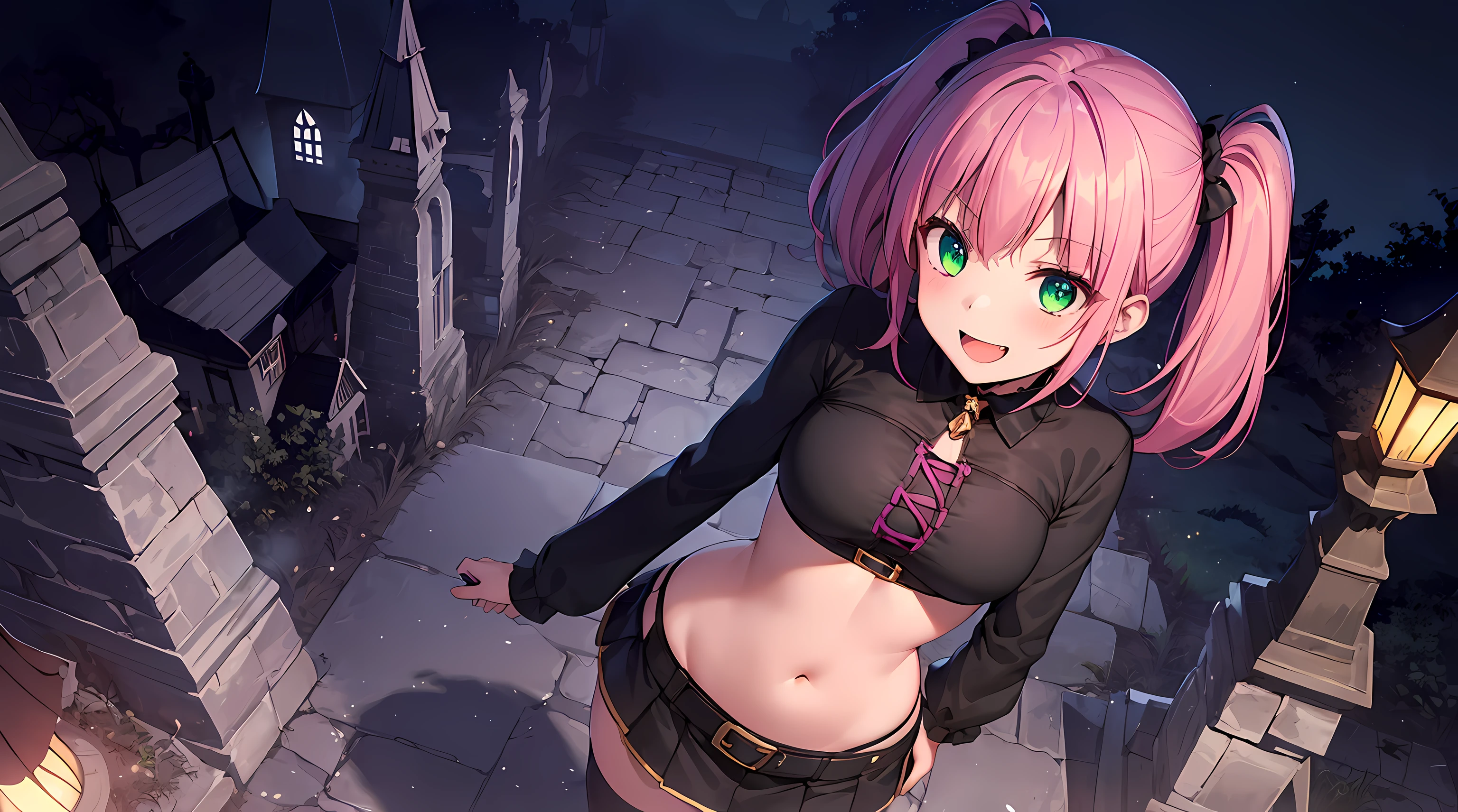 (((night))), ((In the Shadows)),(10 years old), (Witch belly button costume), (Witch miniskirt),A tremendous sense of shame,Very embarrassed, blush,Open your mouth ,I'm extremely anxious,Trembling,Sexy pose,peeing, myself peeing, Wet, Wet, having to Pee, having to Pee, having Pee stains, there is a Pee stain on a black pleated skirt, One Girl, (((Watery eye))), (Black Witch Clothes), Pee, Pee漏らして, Wet, Wet self, Long bangs, Black Hair, Black Hairボブカット,