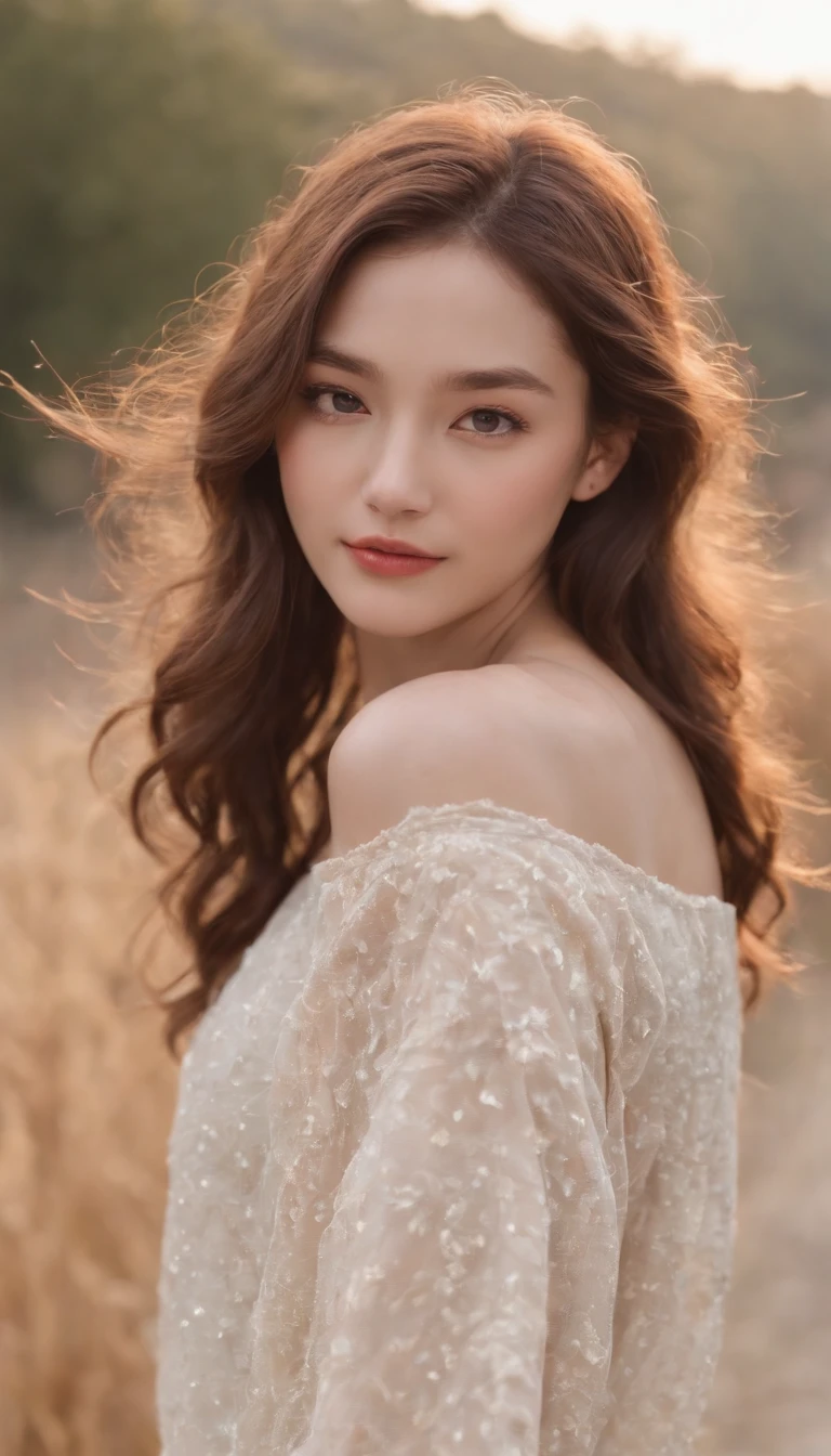 masterpiece、top-quality、Movie stills、1girl in、Cloud Girl、floating in sky、a closeup、发光、Happiness、Warm and soft lighting、Street、(Spark:0.7)、Brown hair、dance、dance