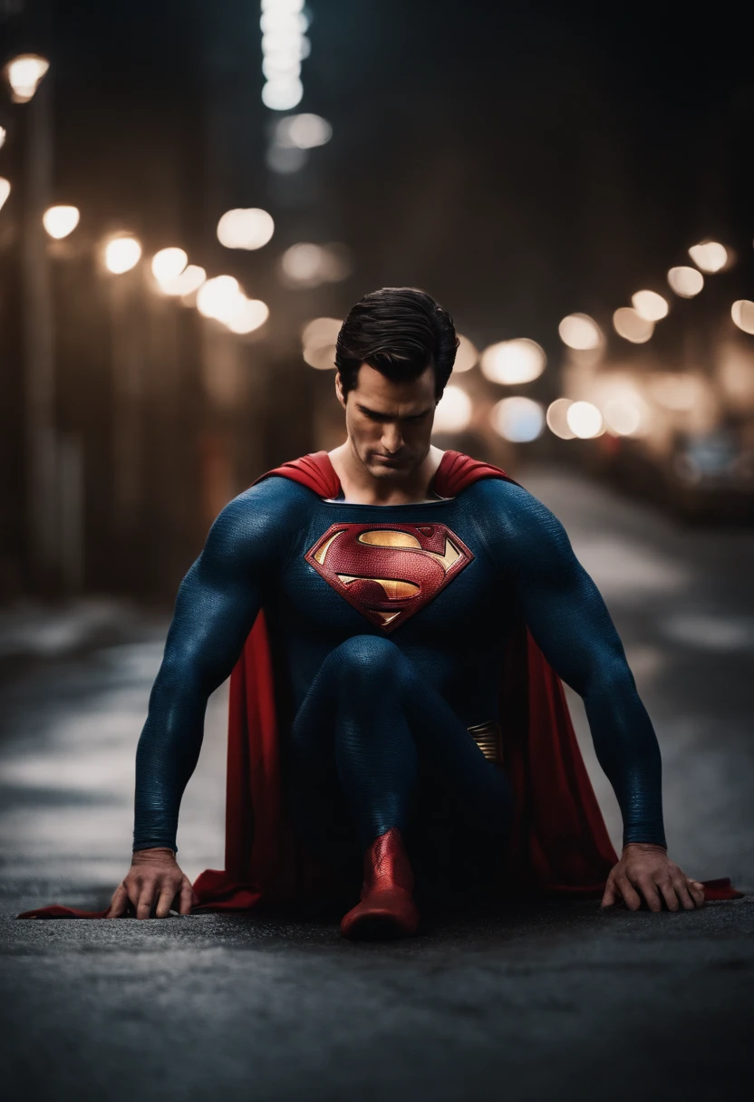 Superman but only wearing bodypaint