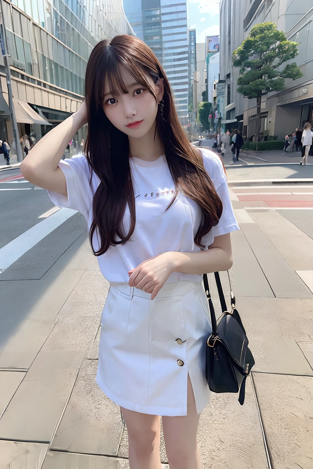 masterpiece、masterpiece、top-quality、top-quality、realisitic、Unity、8k wallpaper、Official art、Highly detailed CG Unity 8k wallpaper、ulzzang-6500、(Original: 1.2)、(realisitic: 1.4)、ultra-detailliert、hight resolution、ultra-detailliert,magnifica,、full body Esbian、modeled、finely detail、(realisticlying:1.2)、A 24-year-old girl、Shirt、TOKYOcty、street、turned around