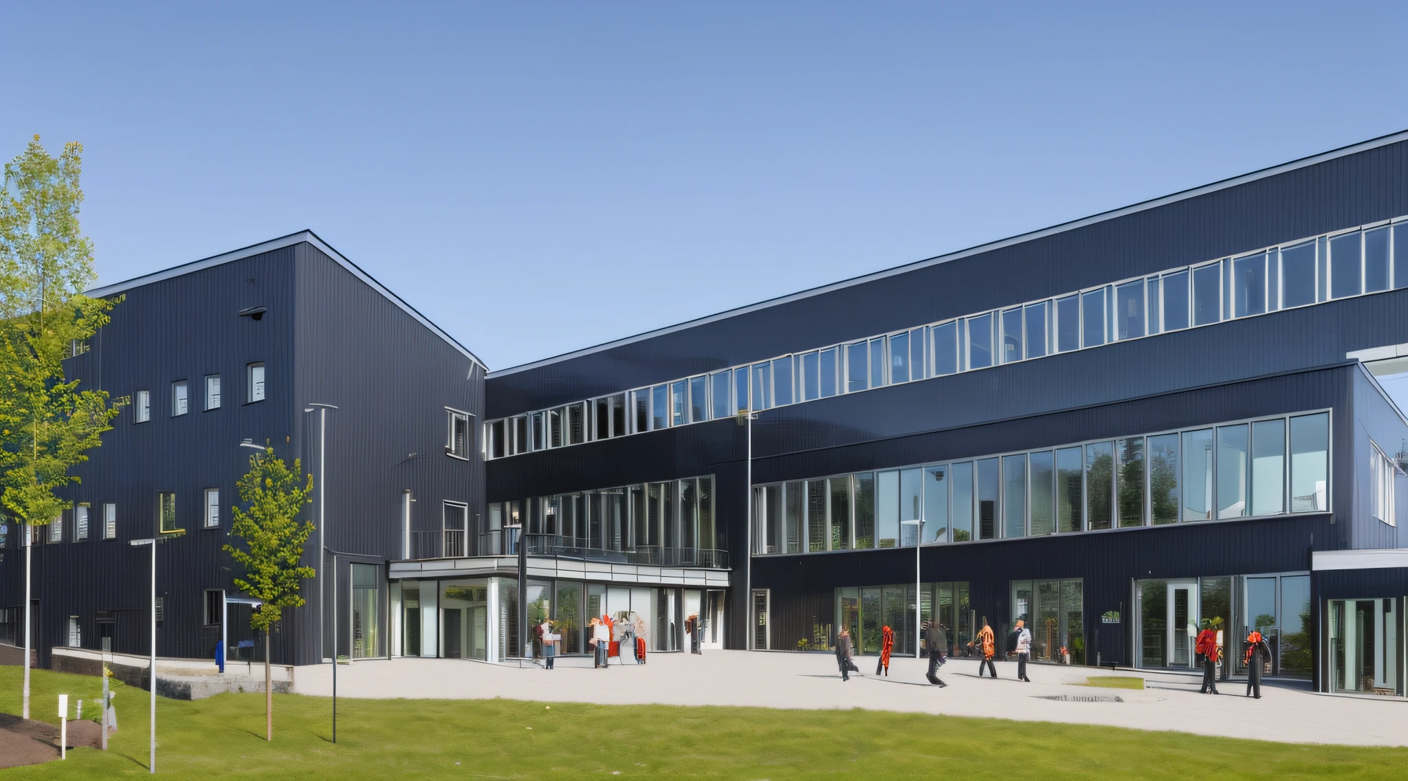 A Nordic-style polytechnic university,Located in Norway,The name of the college is the Rootnode Institute of Technology,Appears on the exterior of the building