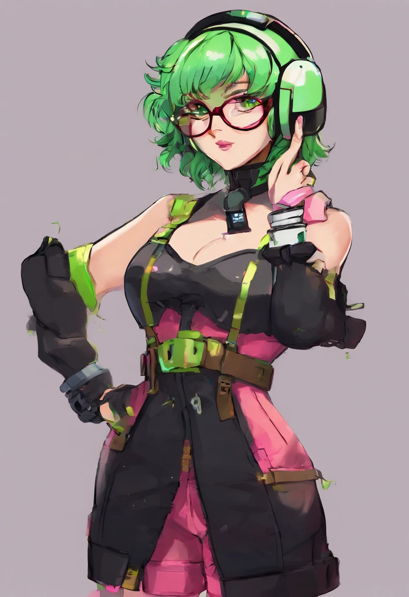 cosplay, E-girl+++, fembot, shiny, green hair, glasses, wearing black frame glasses, female android, with glasses, Asian, malfunction fembot, popular pronstar, Scientistcosplay, {E-girl, fembot, shiny}, {green hair}, a woman glasses, wearing black frame glasses, beautiful female android beautiful, with glasses, {E-girl}, high res,{{fembot}} {Gamer girl}, E-thot, {{full body}}, Two-tone hair realistic, high-res, yandere,(masterpiece), best quality, expressive eyes, glowing eyes, (perfect face: 1.3), smile, beautiful woman, dominant, confident, highly detailed, extreme detail, raytracing, Volumetric lighting, and Dynamic Shadows. masterpiece, best quality, volumetric lighting, dynamic pose, intricately detailed outfit, intricately detailed face, perfect eyes", dynamic pose