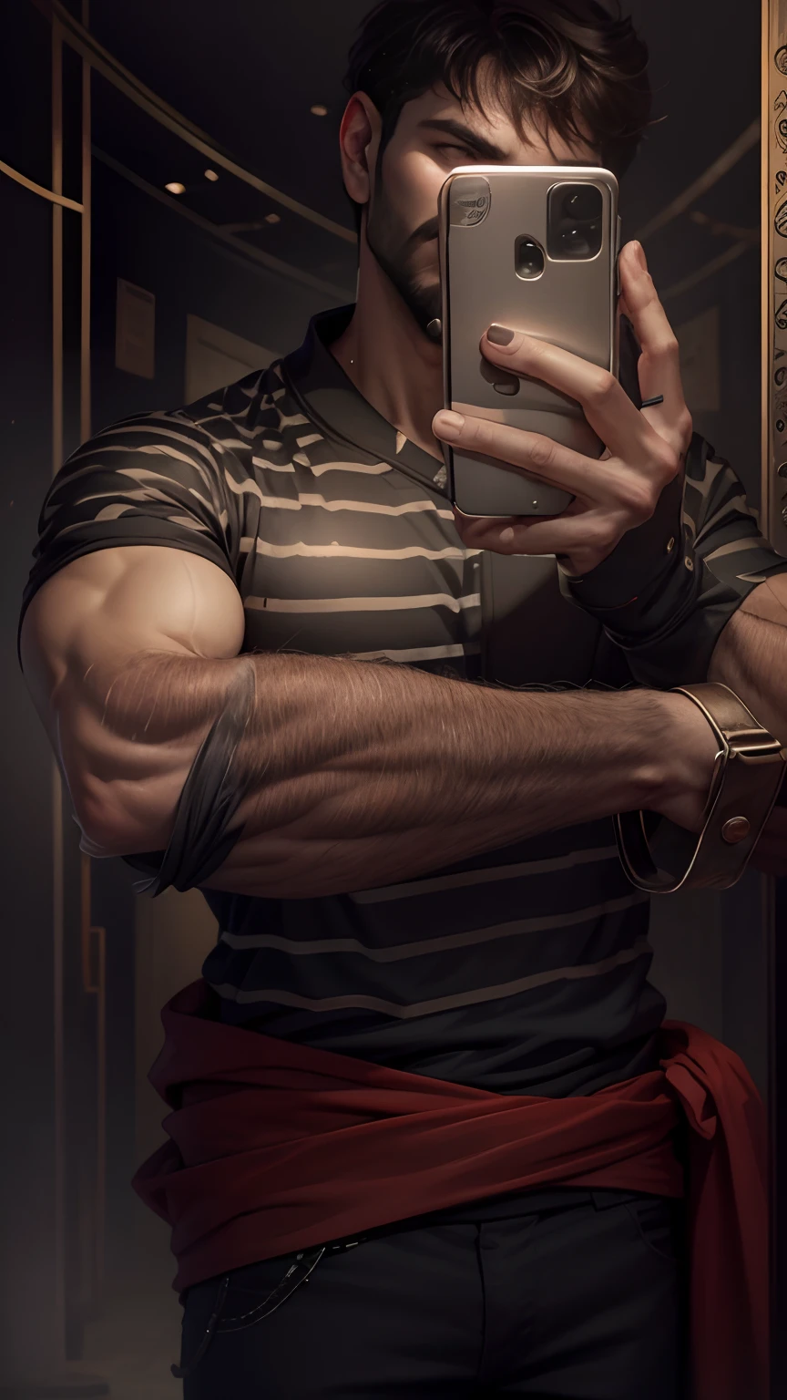 Beautiful background, realistic, try that the man should look similar to the uploaded image