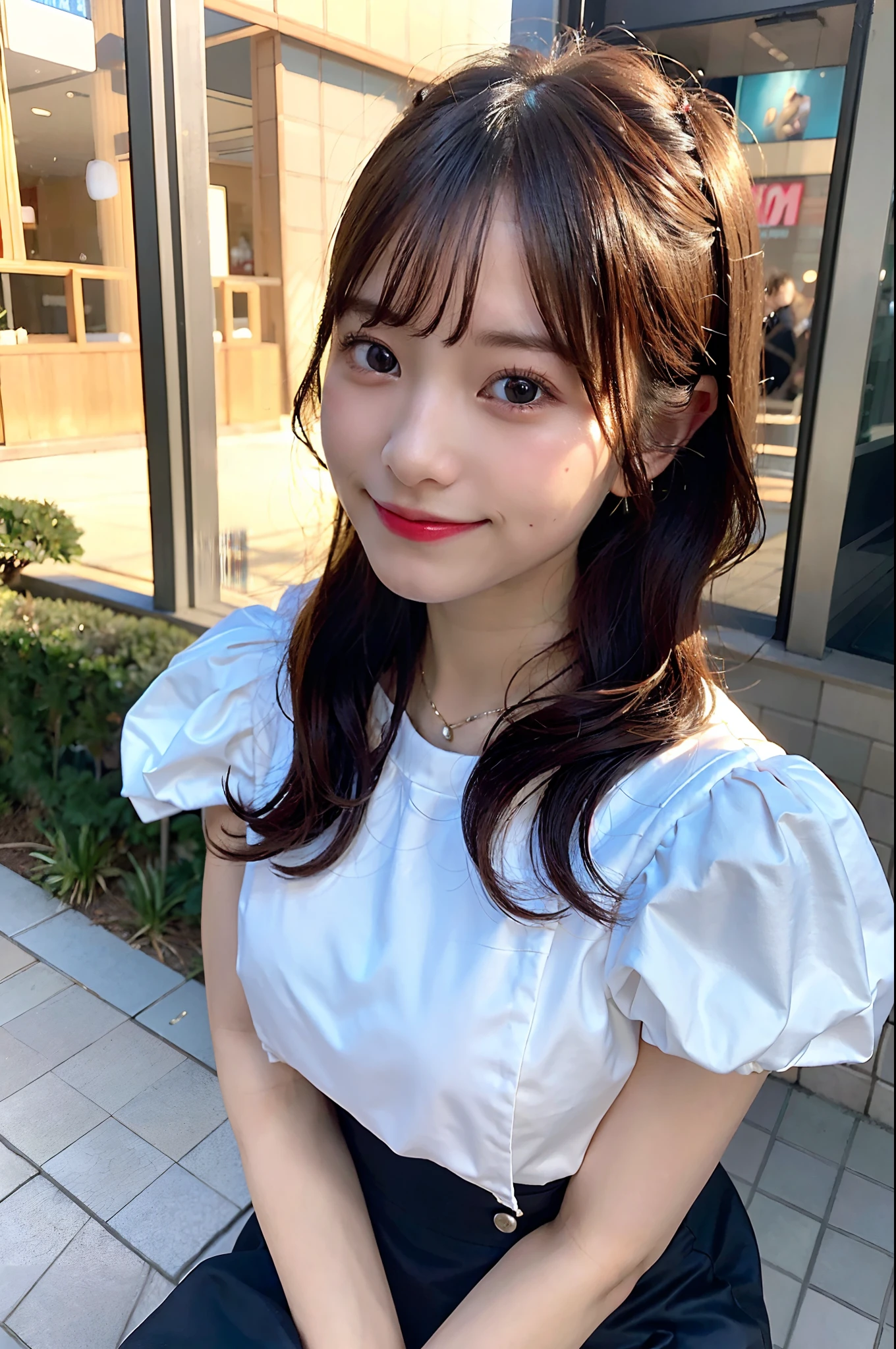 (top-quality、8K、32K、masuter piece、nffsw:1.2)、profile、(slim figure:1.2)、(s lips) 、18year old、kawaii pose、Incredibly ridiculous、(Harajuku:1.3)、Katyusha、Colossal tits、二重まぶた、shinny skin、Realistic rays、mare、beauitful face、(A smile:1.3)、crouching down、(From above:1.2)、(a closeup:1.4)、blurry backround、(Front Focus)、(Dark: 1.6)、Fantasy Art、photoRealstic、Professional Lighting、extra detailed face、Award-winning、deep-shadows