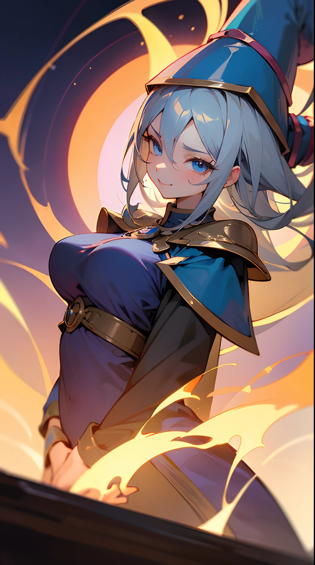 A Female Mage with Arcane Tattoos White Hair and Blue Eyes