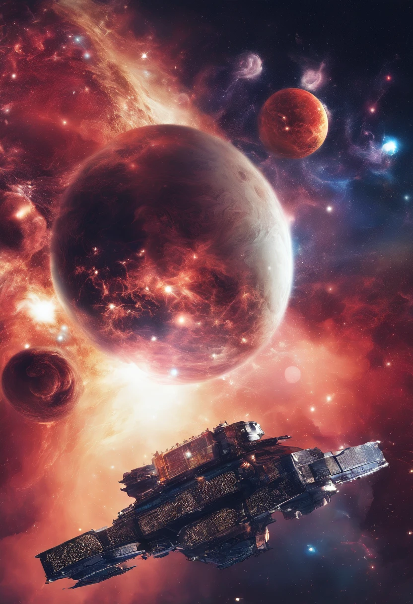 space,suns,South Heavenly Gate Project,The Great Wall of Steel,Stellar-class spacecraft,Look at the Sun from Pluto's orbit,The zodiac plane of the solar system,Hyunnu fighter,Chinese painting style,Patriotic feelings