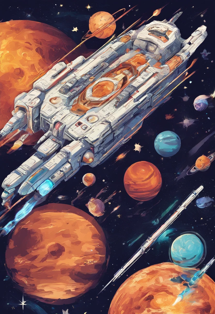 space，suns，South Heavenly Gate Project，The Great Wall of Steel，Stellar-class spacecraft，Look at the Sun from Pluto's orbit，The zodiac plane of the solar system，Hyunnu fighter，Chinese painting style，Patriotic feelings