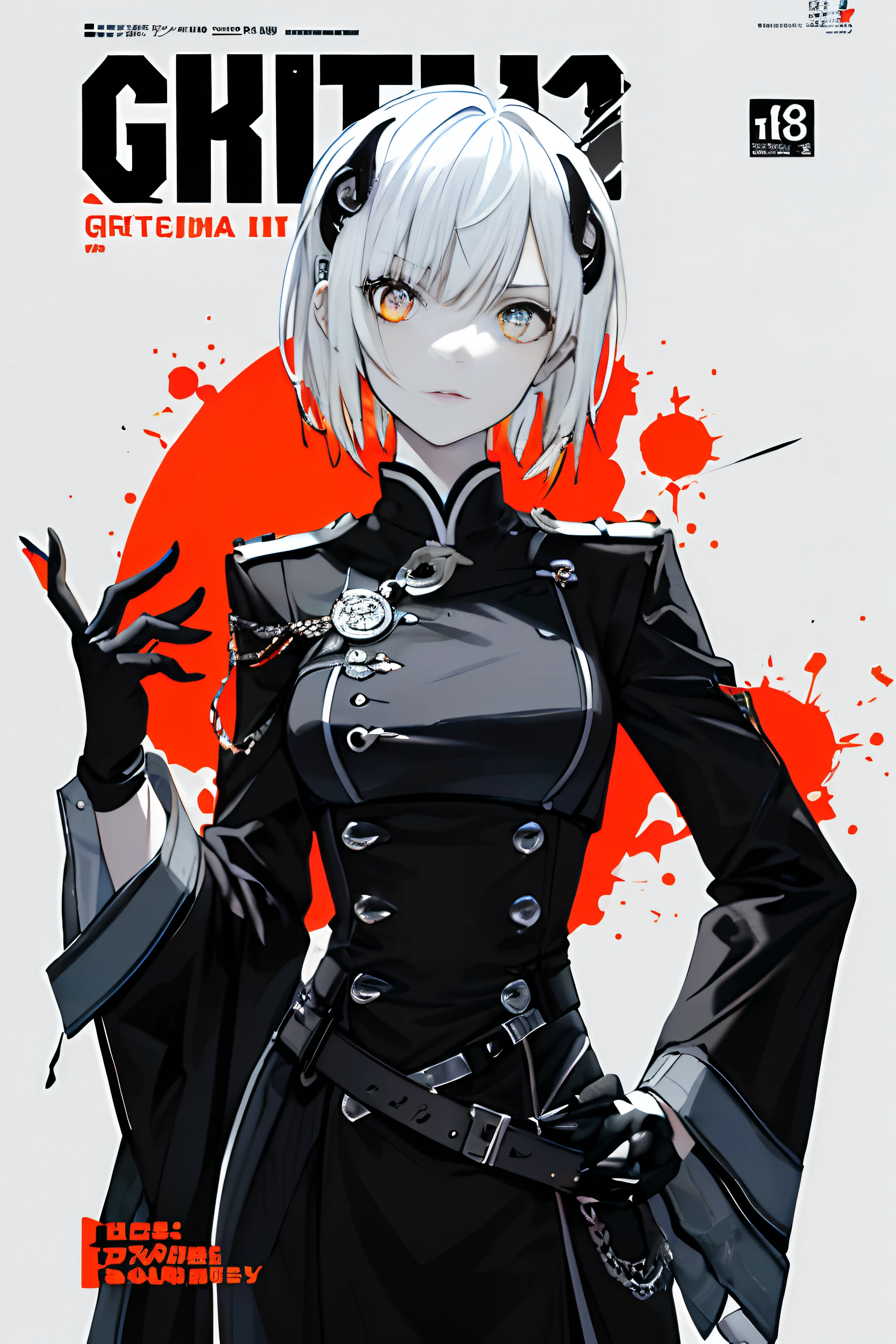 ((((Dramatic))), (((grittiness))), (((Intense))) The movie poster features a young woman as the central character。She stands confidently in the center of the poster,Wear fashion-forward cyborg-futuristic outfits,with a determined expression on her face。The background is dark and gritty,There is a sense of danger and a strong feeling。The text is bold and eye-catching,With catchy slogans,Adds to the overall drama and excitement。The color palette is dominated by dark colors,Dotted with bright colors,Make the poster dynamic and visually striking,tachi-e (Magazines:1.3), (Cover-style:1.3), Fashionab, woman, vibrant, Outfit, posing on a, Front,rich colourful,dyna,Background with,element in,self-assured,Expressing the,halter,statement,Attachment,A majestic,coil,Runt,Touching pubic area,Scenes,text,Cover of a,boldness,attention-grabbing,titles,Fashionab,typeface,Catchy,titles,more big,Smart、moderno、Trendy、focus-on、Fashionab、,tmasterpiece,Need,Best quality at best,Hyper-detailing,8K ,hyper HD